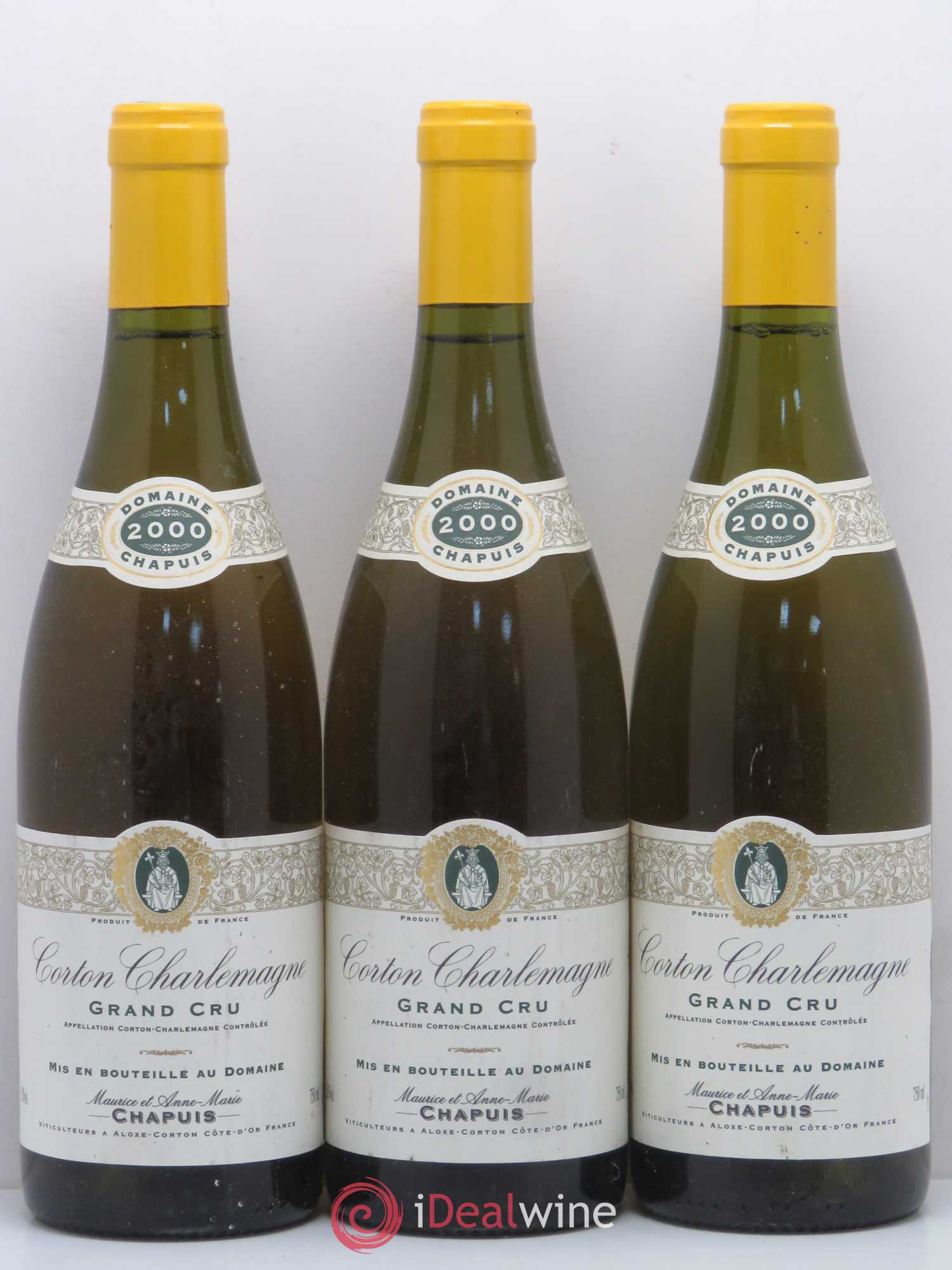 Corton-Charlemagne Grand Cru Domaine Maurice Chapuis 2000 - Lotto di 3 bottiglie - 0