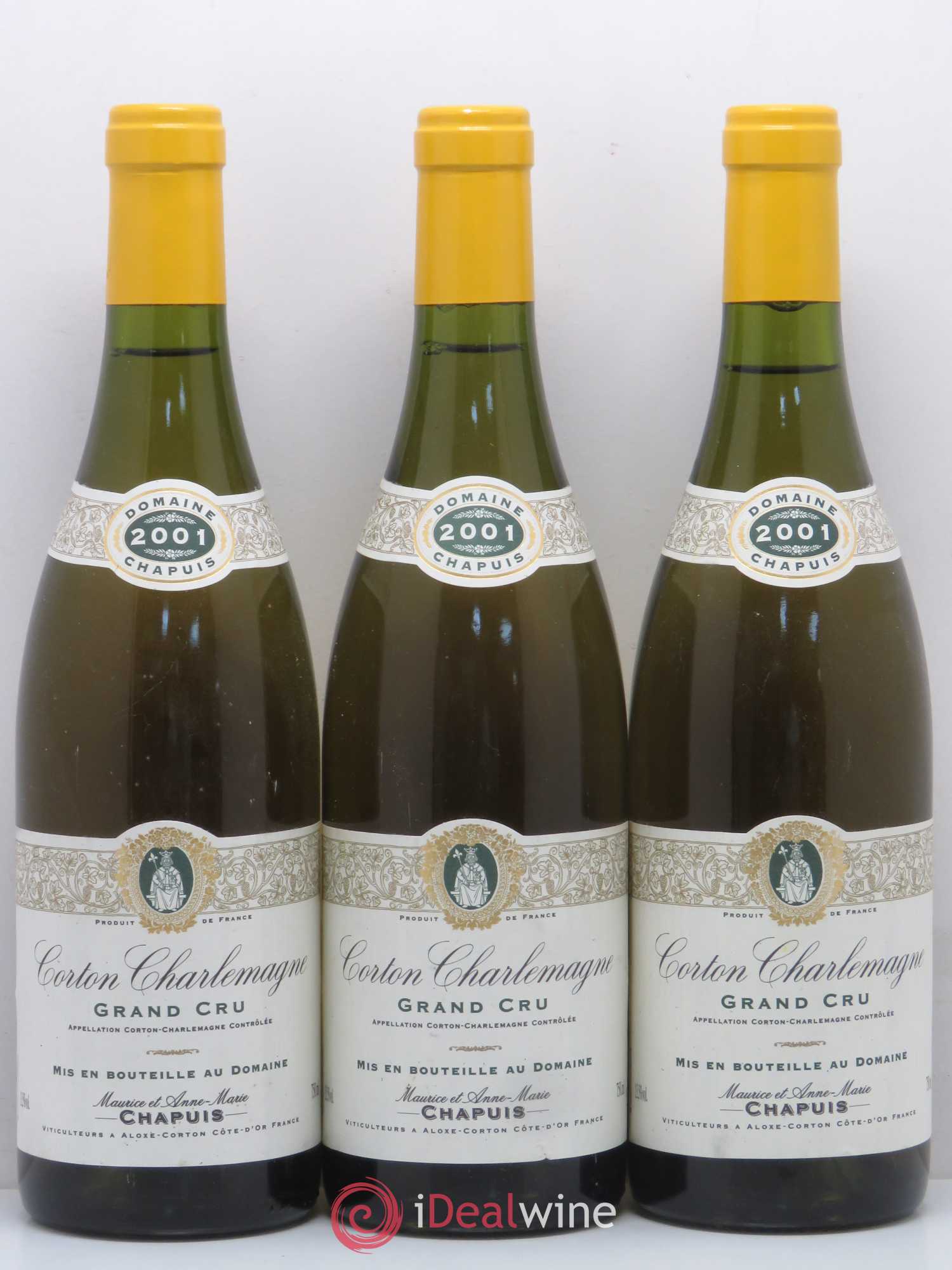 Corton-Charlemagne Grand Cru Domaine Maurice Chapuis 2001 - Posten von 3 Flaschen - 0