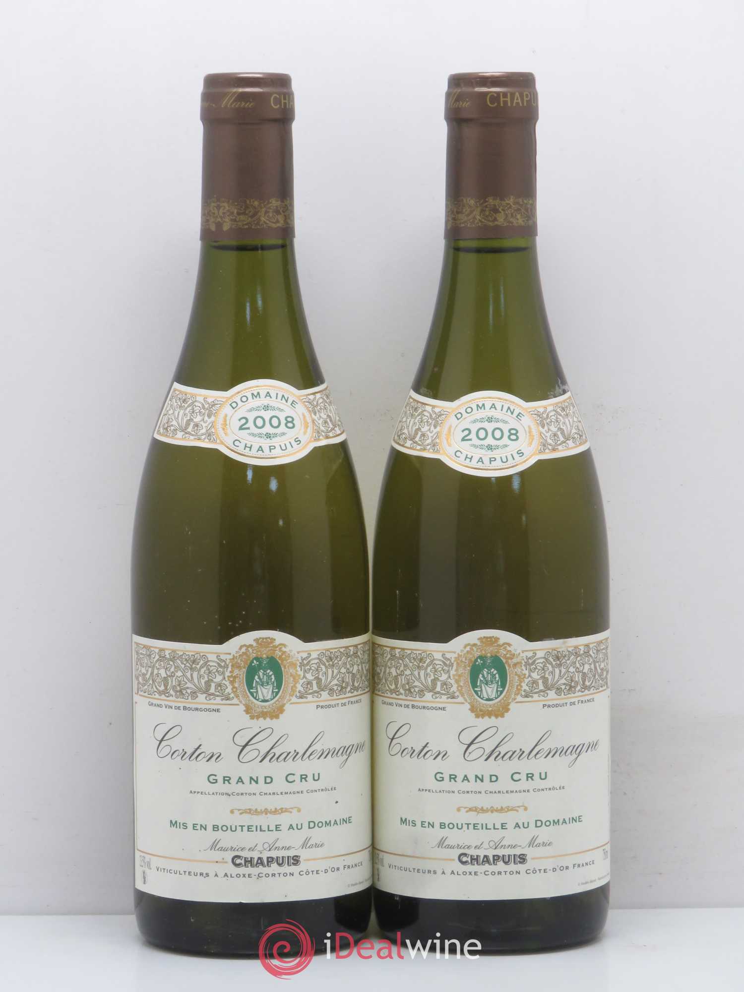 Corton-Charlemagne Grand Cru Domaine Maurice Chapuis 2008 - Posten von 2 Flaschen - 0