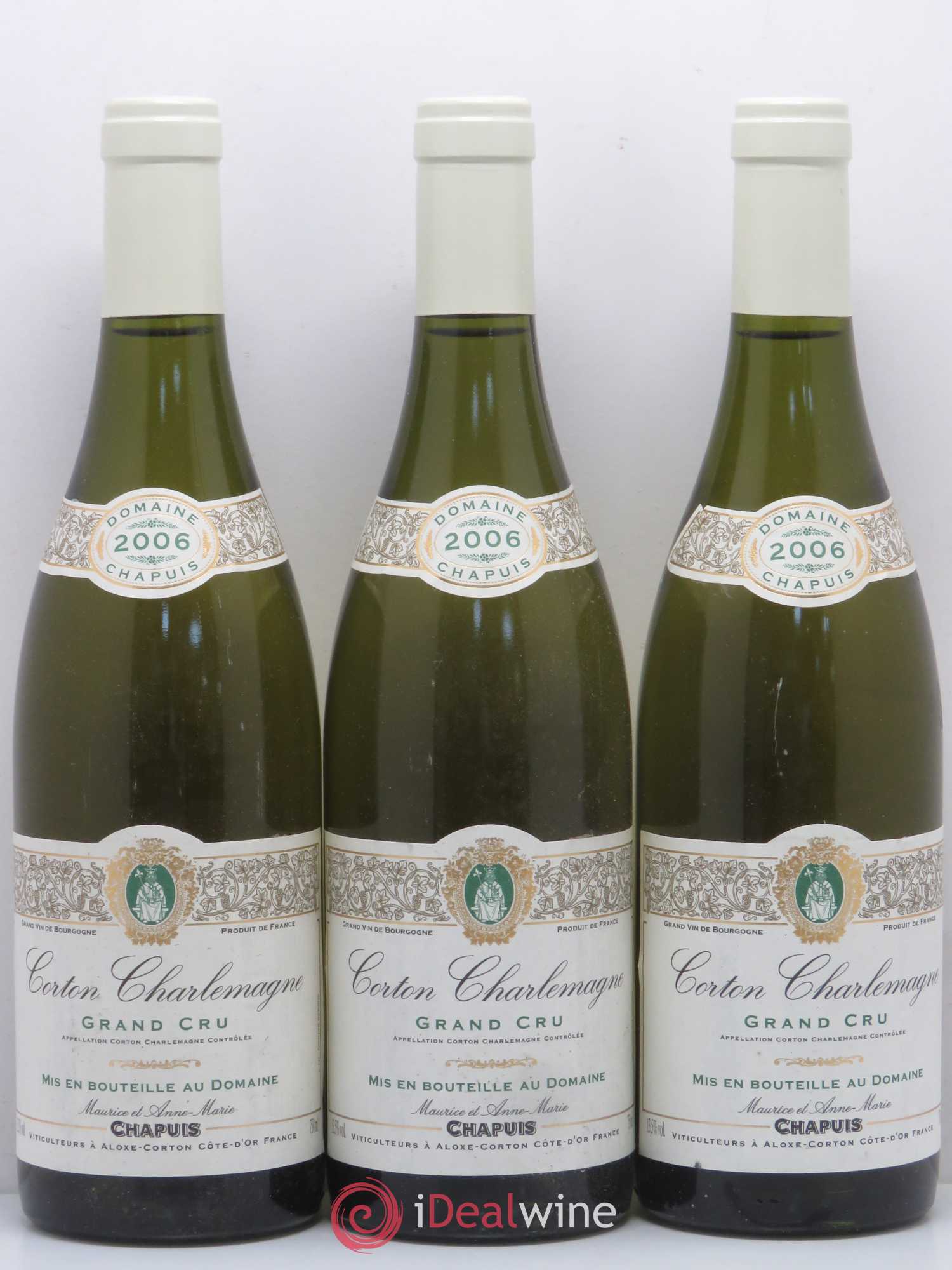 Corton-Charlemagne Grand Cru Domaine Maurice Chapuis 2006 - Posten von 3 Flaschen - 0