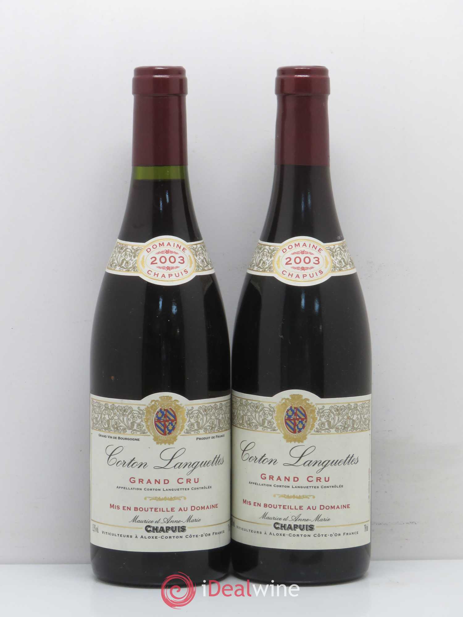 Corton Grand Cru Languettes Domaine Maurice Chapuis 2003 - Posten von 2 Flaschen - 0