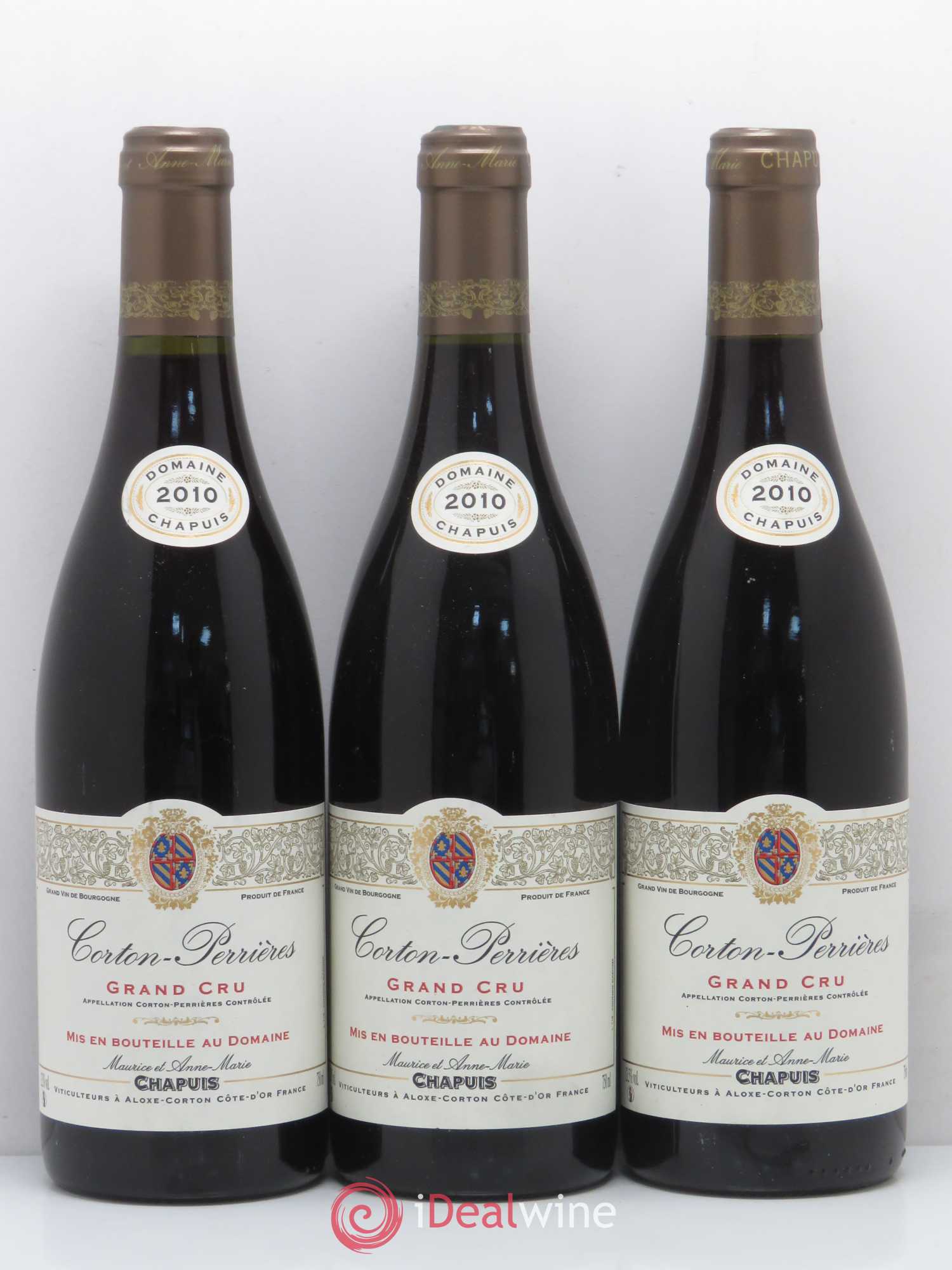 Corton Grand Cru Perrieres Domaine Maurice Chapuis 2010 - Posten von 3 Flaschen - 0