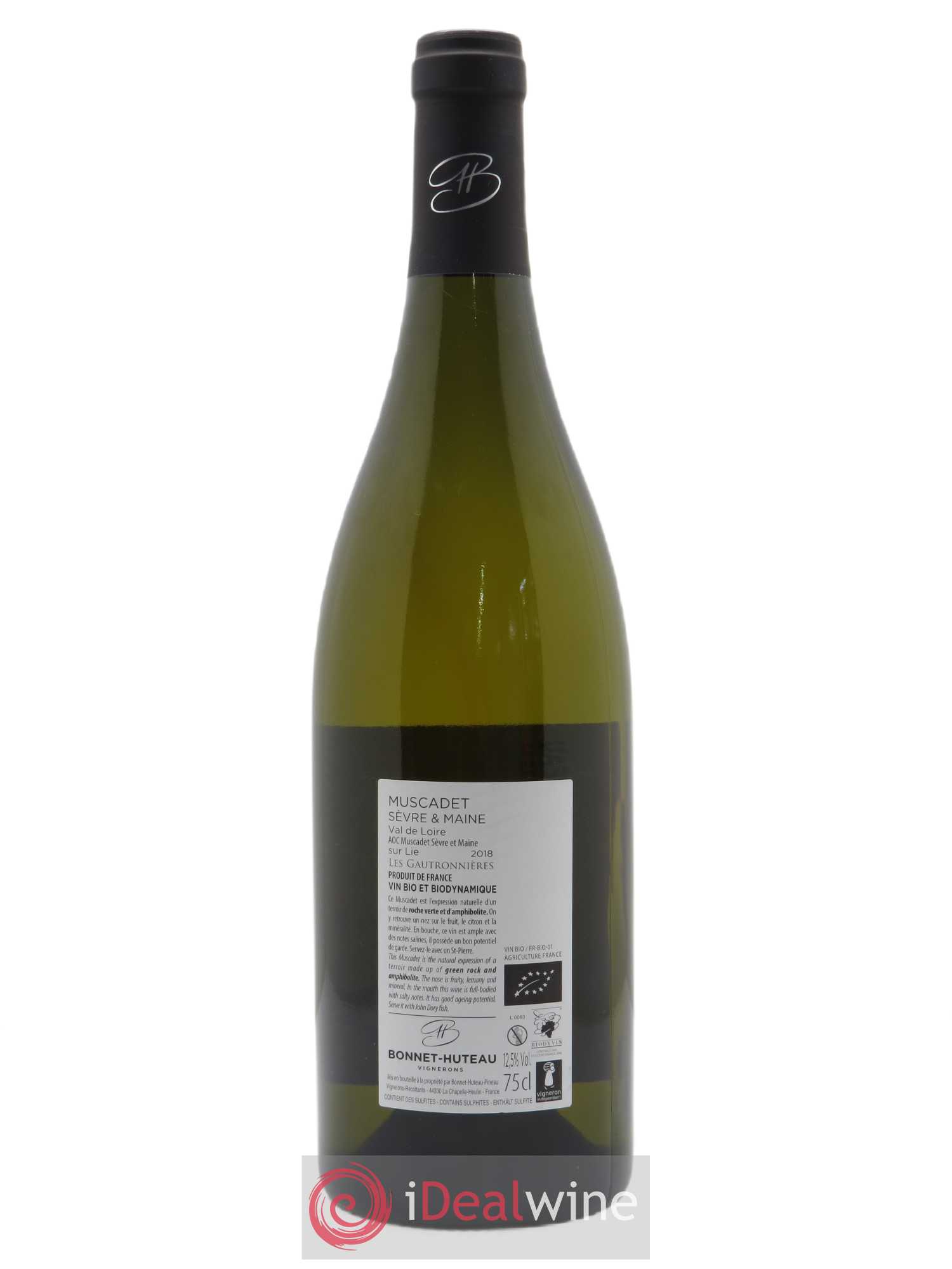 Muscadet-Sèvre-et-Maine sur lie Les Gautronnières Bonnet-Huteau 2018 - Lot de 1 bouteille - 1