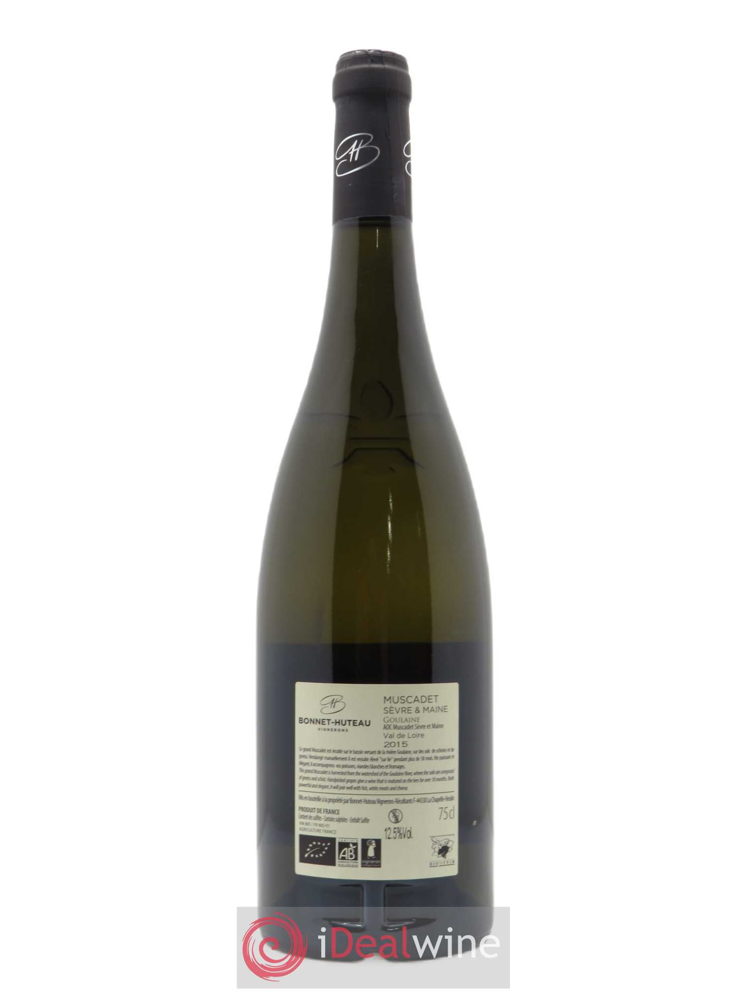 Muscadet-Sèvre-et-Maine sur lie Goulaine Bonnet-Huteau 2015 - Lot de 1 bouteille - 1