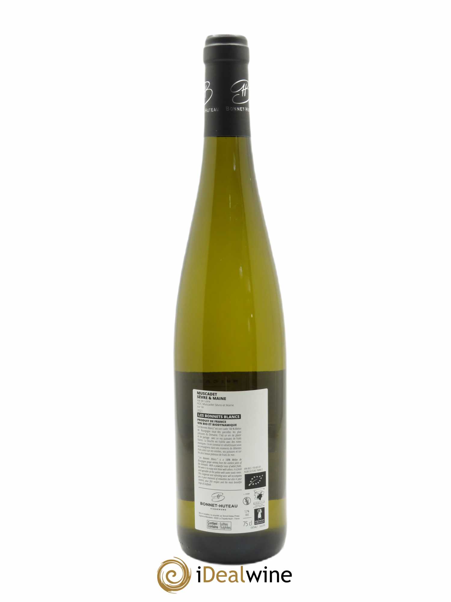 Muscadet-Sèvre-et-Maine sur lie Les Bonnets Blancs Bonnet-Huteau 2021 - Lot de 1 bouteille - 1
