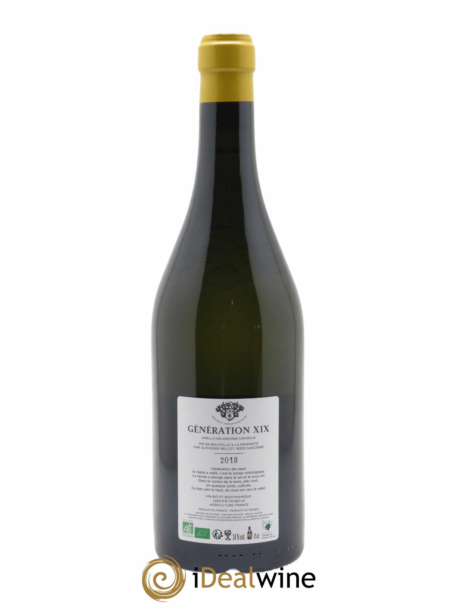 Sancerre Génération XIX Alphonse Mellot 2018 - Lot de 1 bouteille - 1