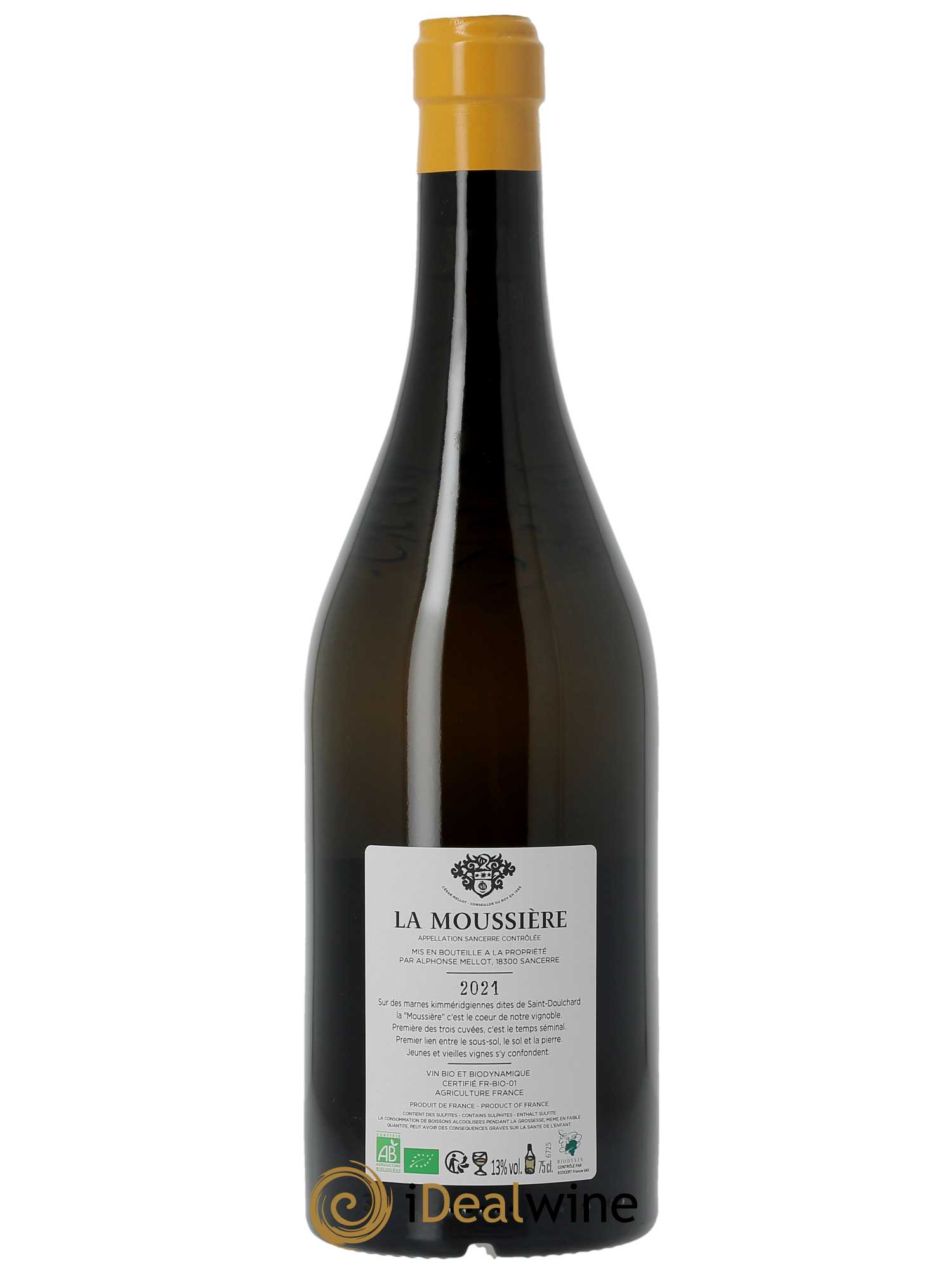 Sancerre La Moussière Alphonse Mellot 2021 - Lot de 1 bouteille - 1