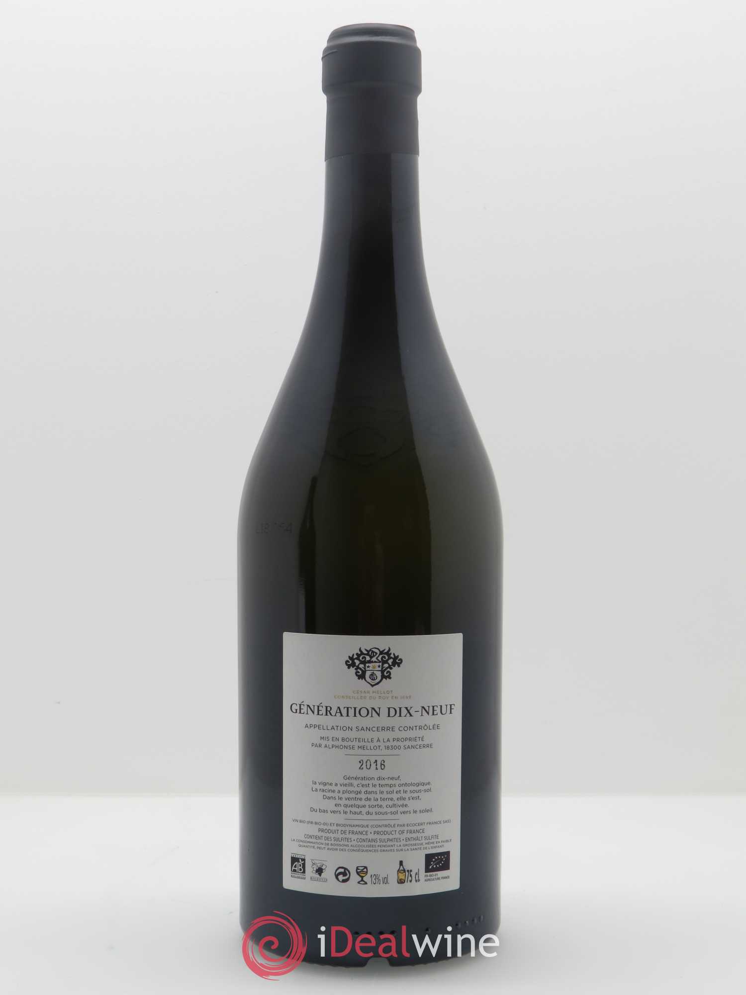 Sancerre Génération XIX Alphonse Mellot 2016 - Lot de 1 bouteille - 1