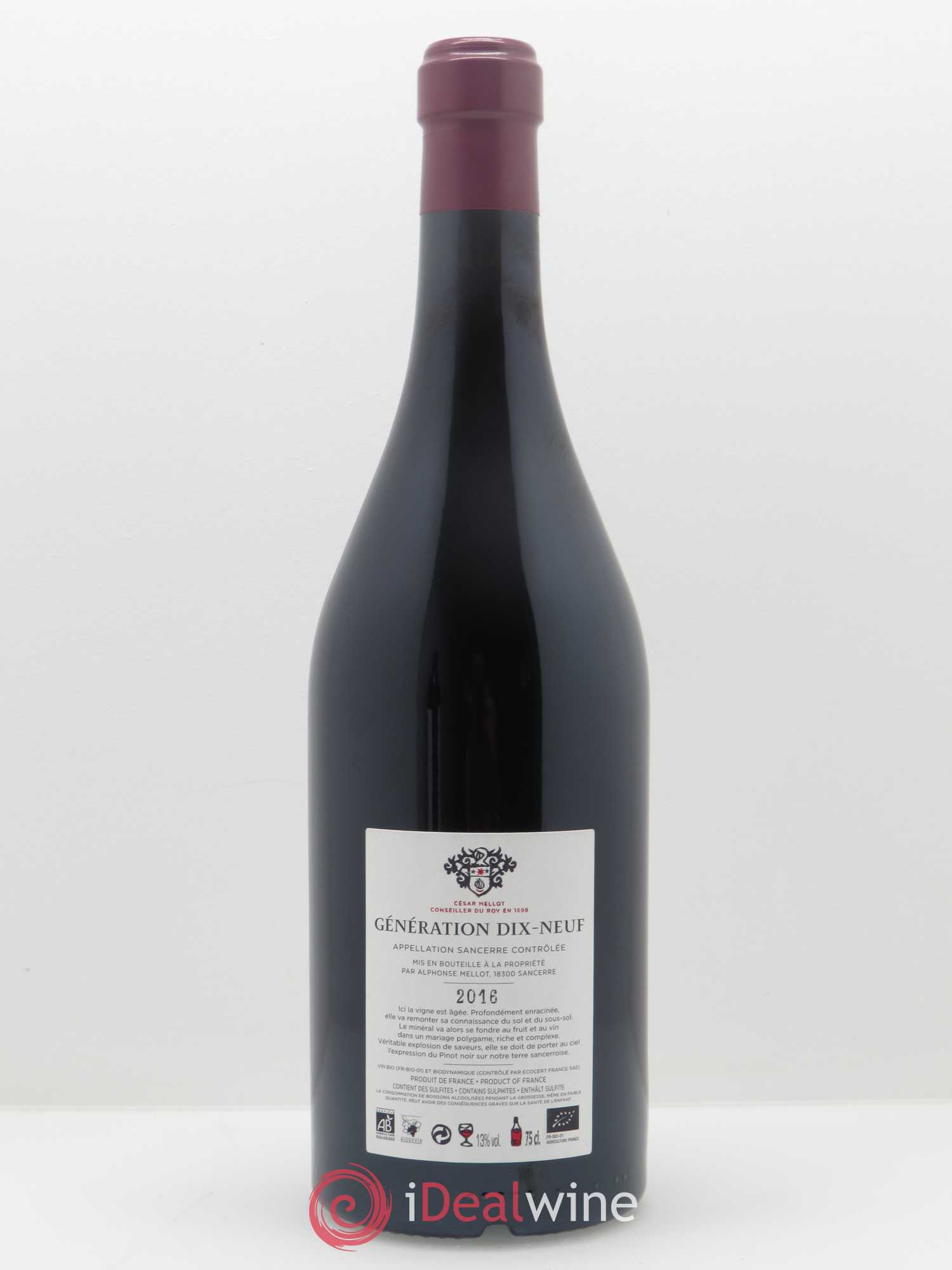 Sancerre Génération XIX Alphonse Mellot  2016 - Lotto di 1 bottiglia - 1