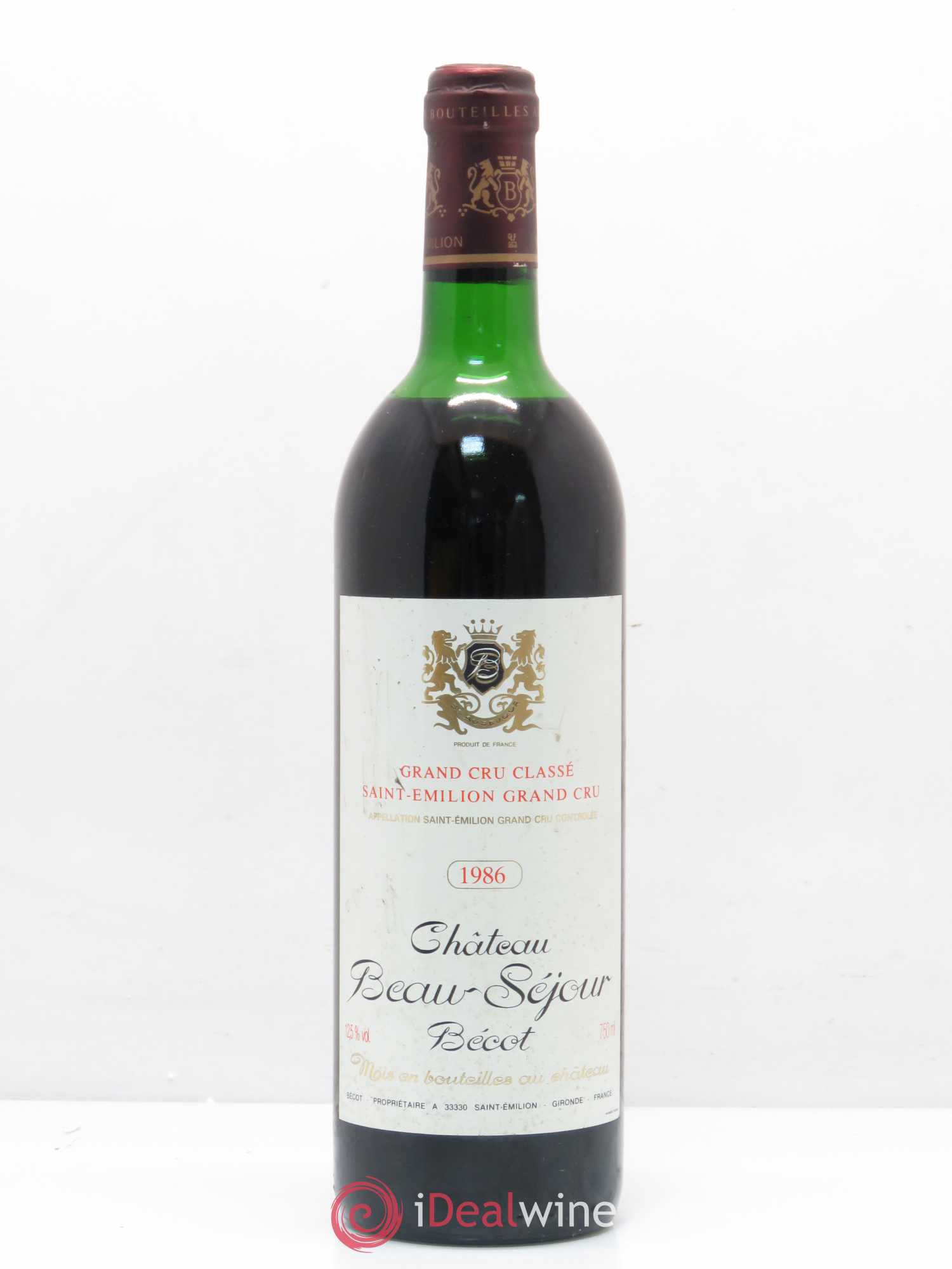 Château Beau-Séjour Bécot 1er Grand Cru Classé B 1986 - Lot de 1 bouteille - 0
