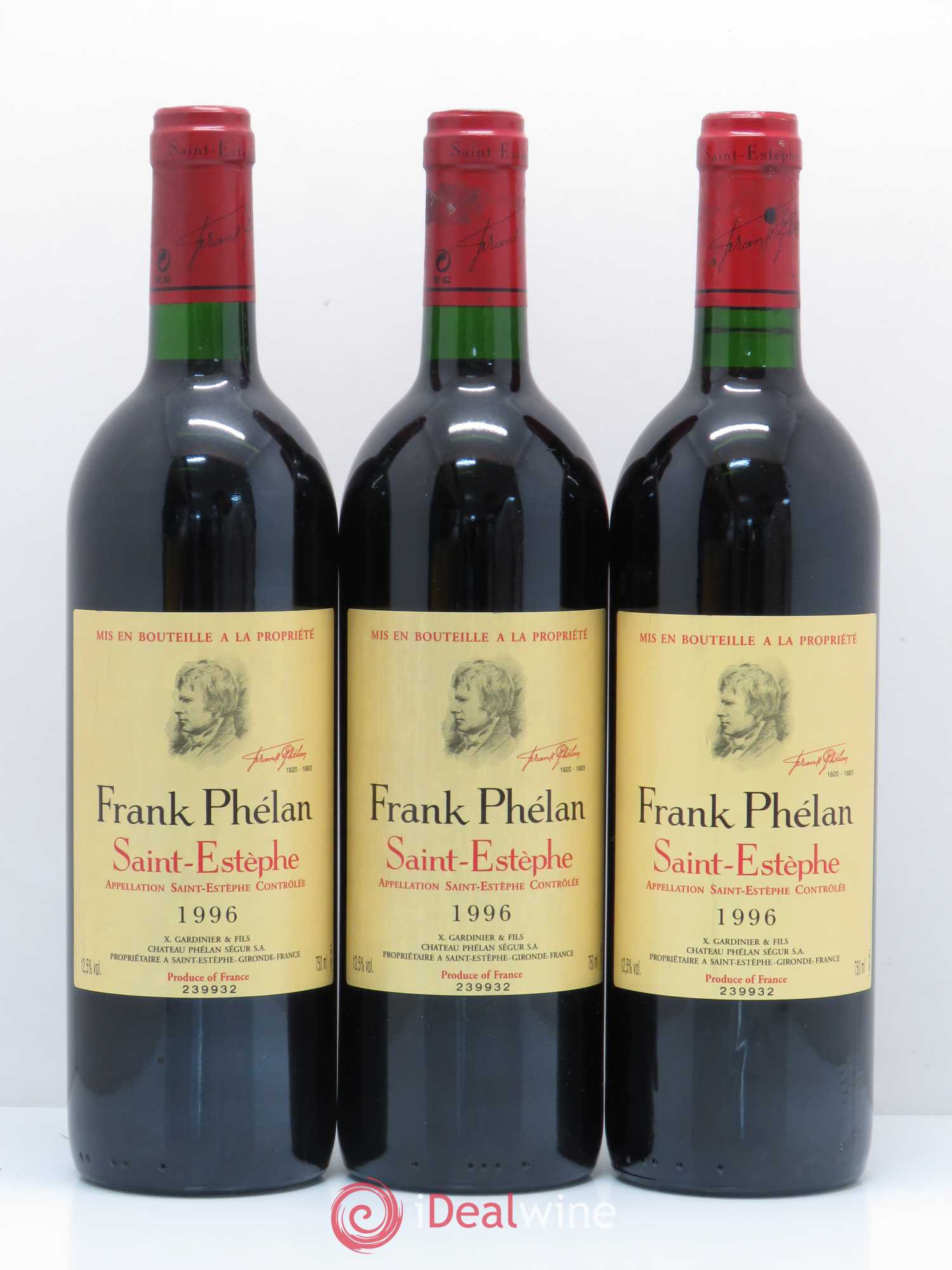 Frank Phélan Second Vin 1996 - Lot de 3 bouteilles - 0