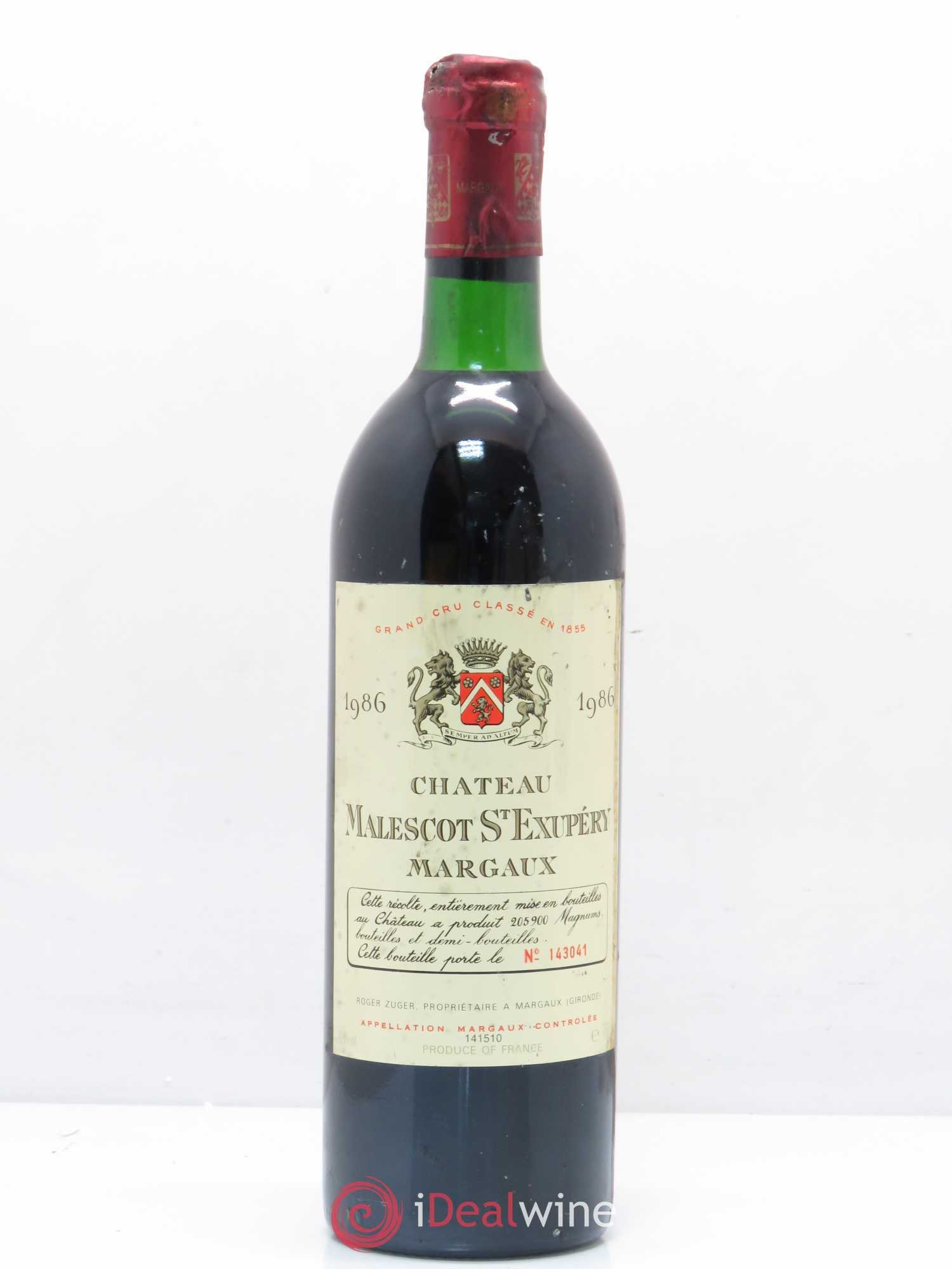 Château Malescot Saint-Exupéry 3ème Grand Cru Classé 1986 - Posten von 1 Flasche - 0