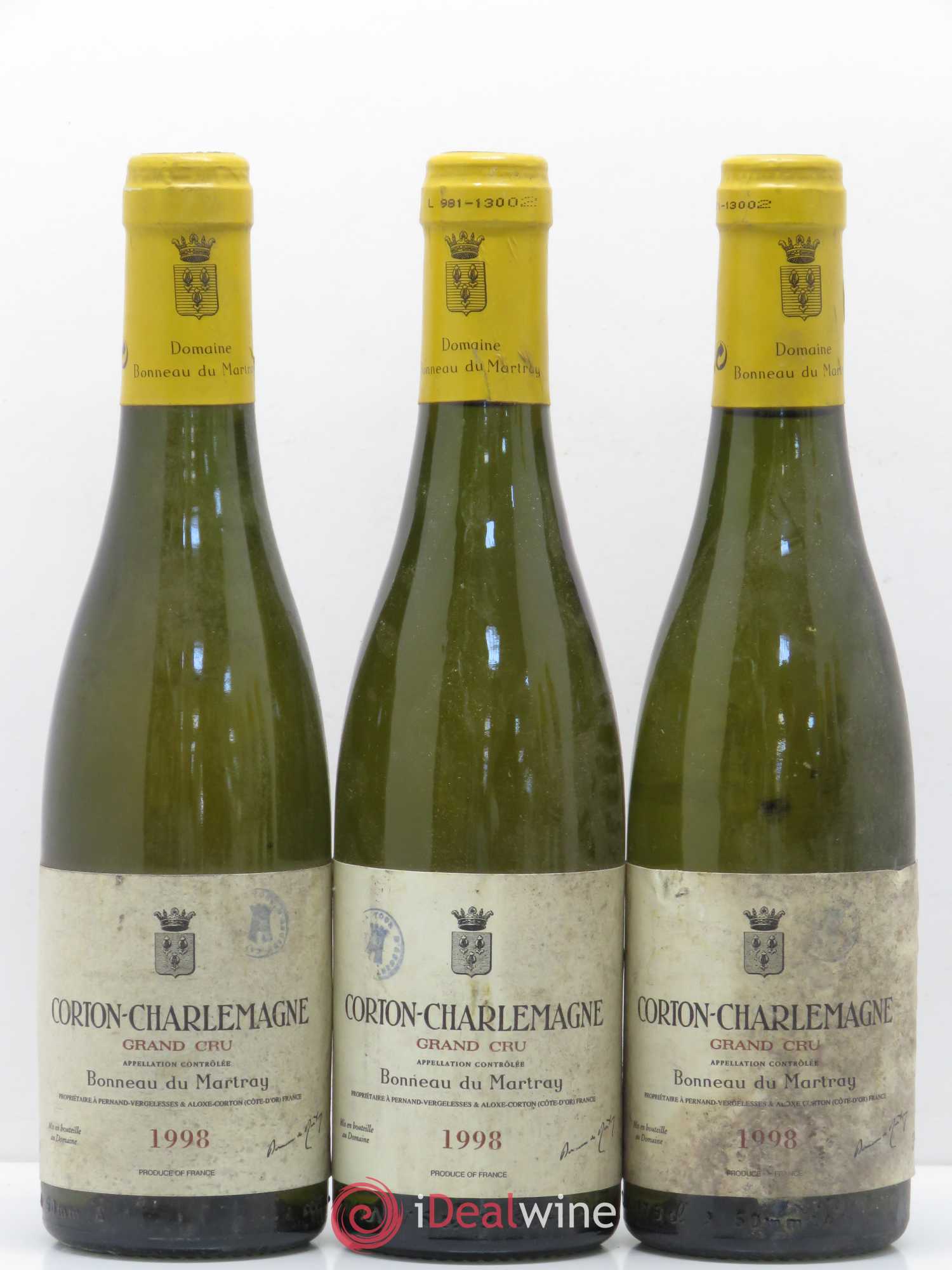 Corton-Charlemagne Grand Cru Bonneau du Martray (Domaine) 1998 - Lot de 6 demi bouteilles - 1