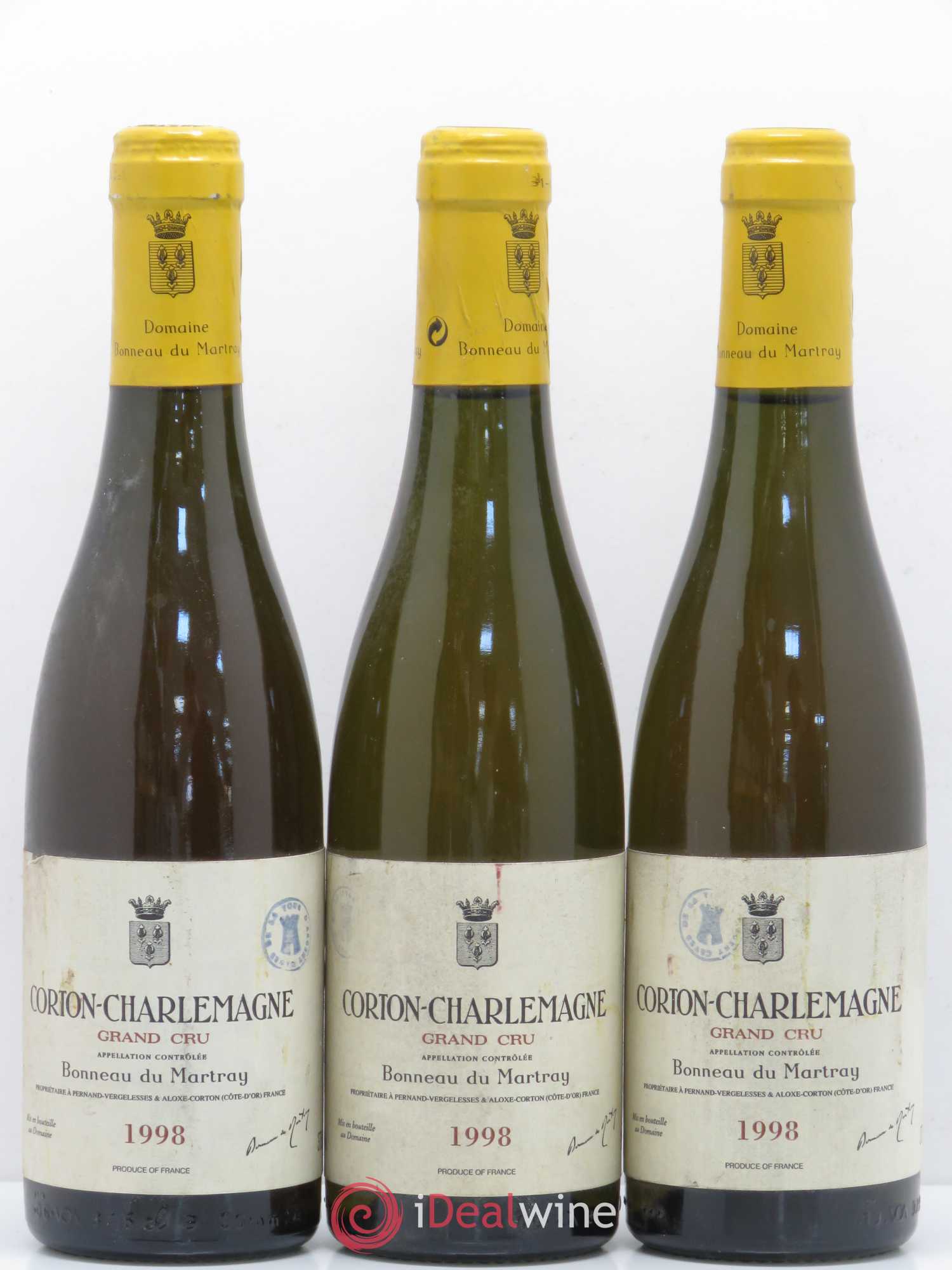 Corton-Charlemagne Grand Cru Bonneau du Martray (Domaine) 1998 - Lot de 3 demi bouteilles - 0
