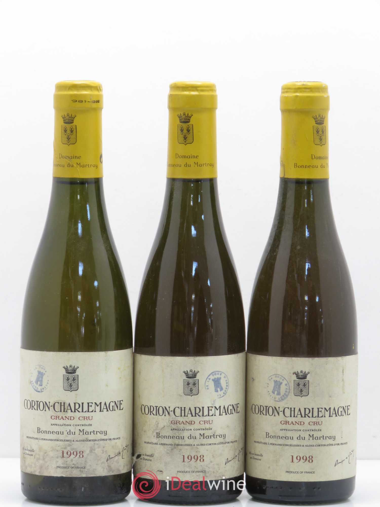 Corton-Charlemagne Grand Cru Bonneau du Martray (Domaine) 1998 - Lot de 3 demi bouteilles - 0
