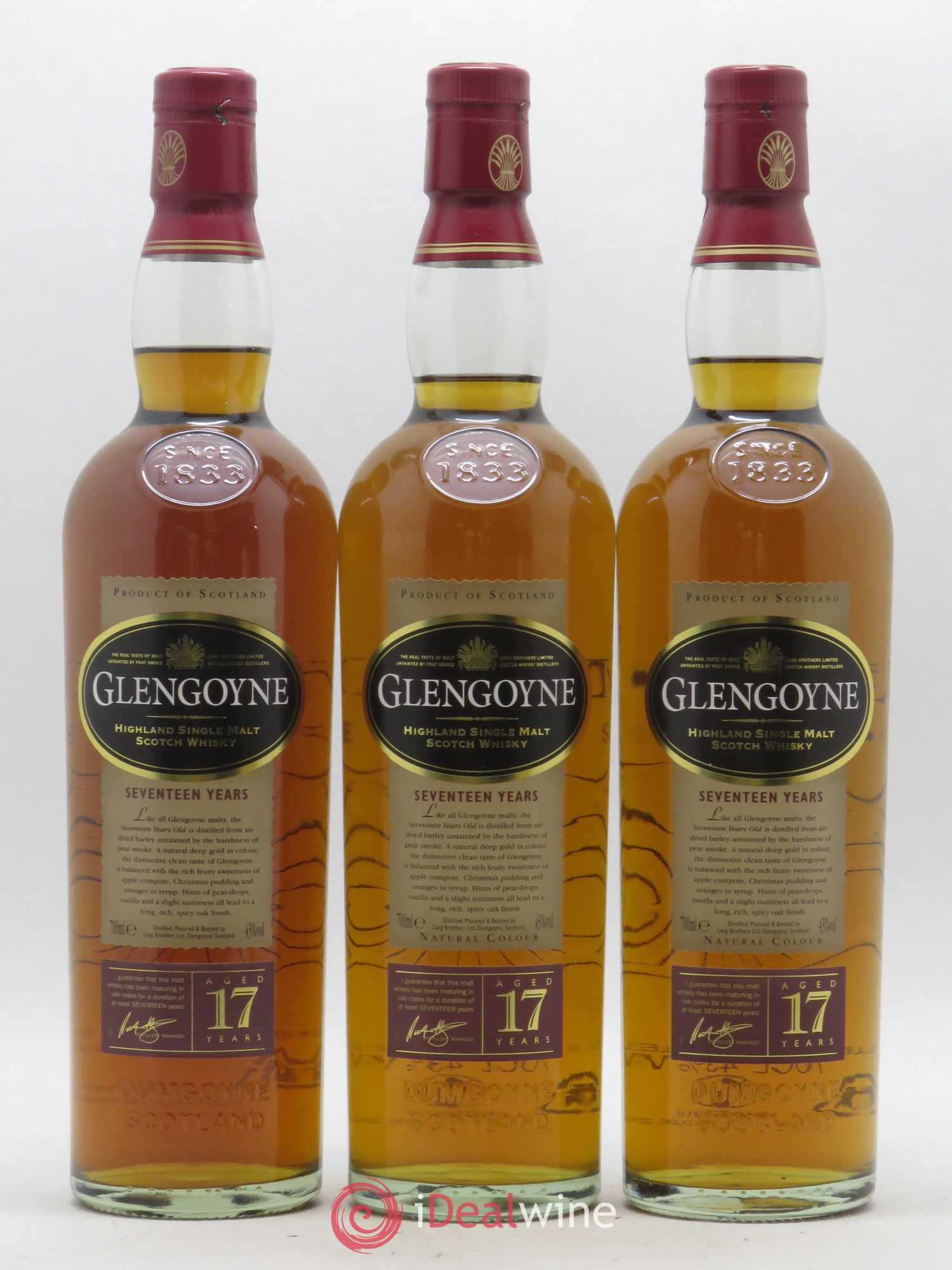 Whisky GLENGOYNE Single Malt 17 ans - Lot de 3 bouteilles - 0