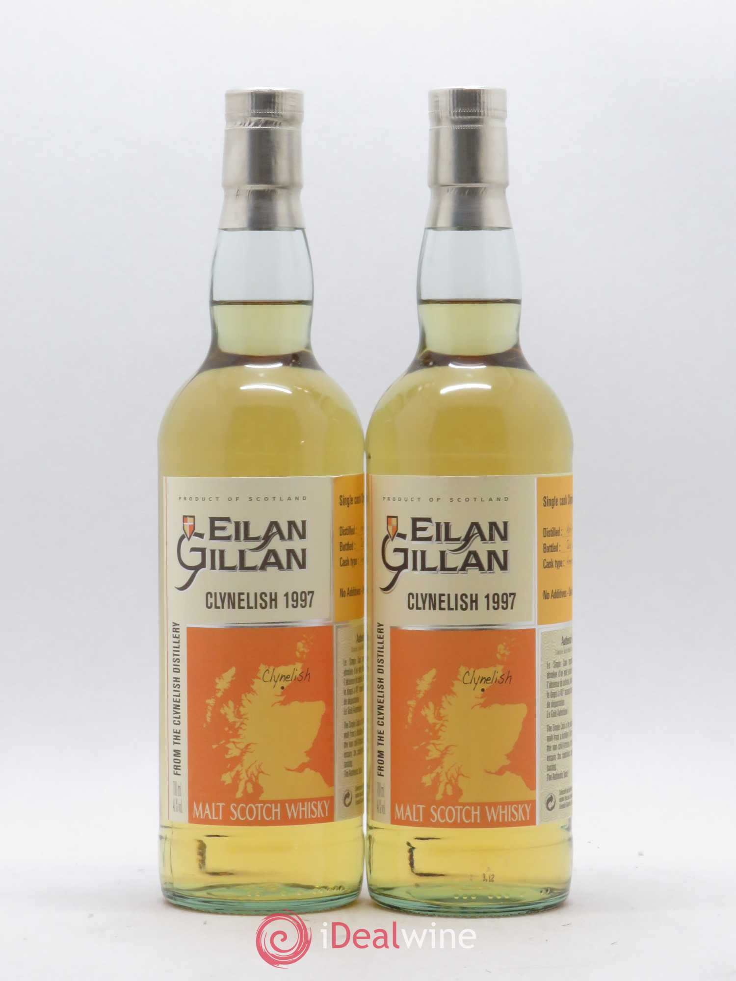 Whisky CLYNELISH EILAN GILLAN Single cask 1997 - Posten von 2 Flaschen - 0