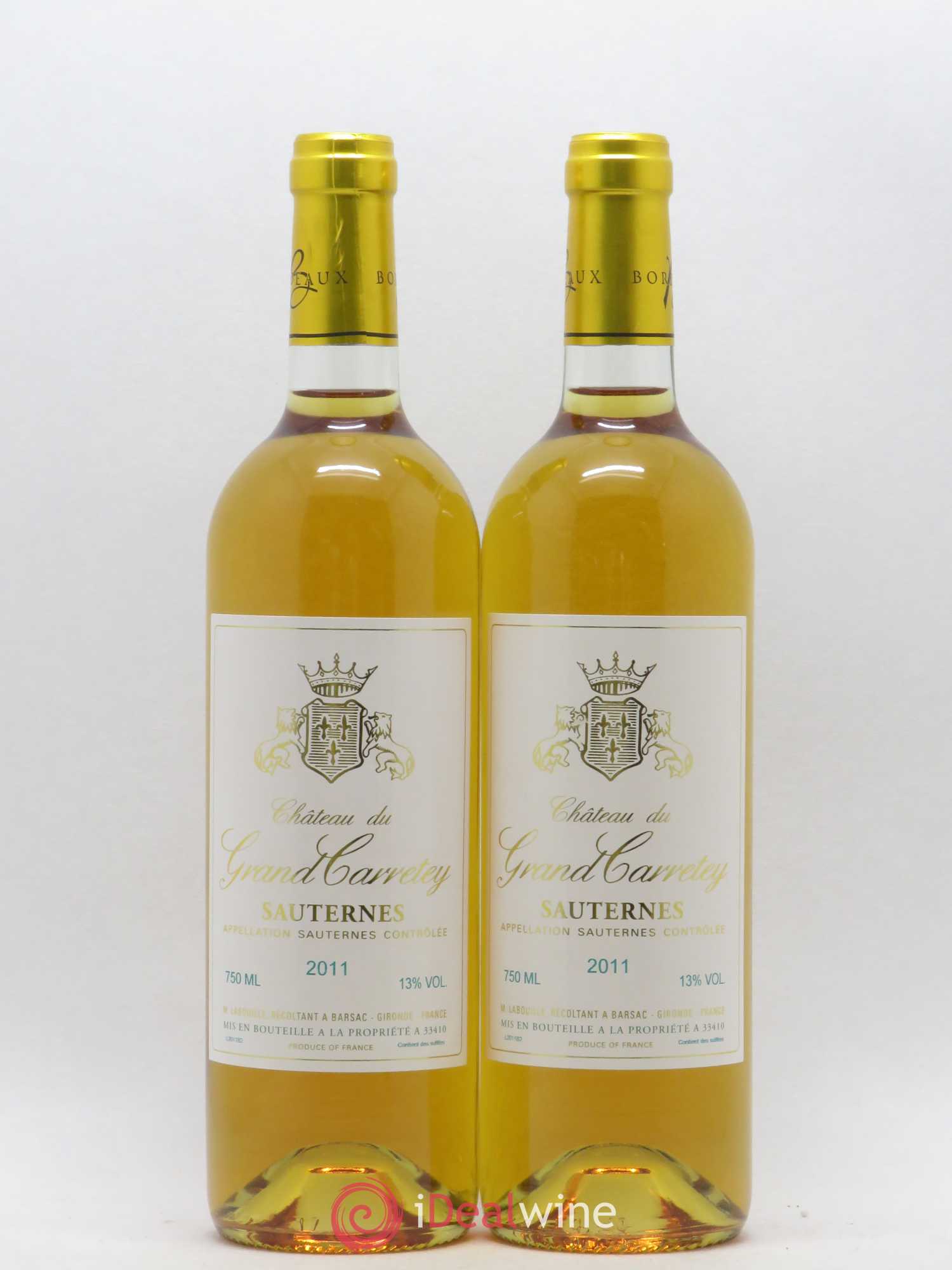 Sauternes Château du Grand Carretey 2011 - Posten von 2 Flaschen - 0