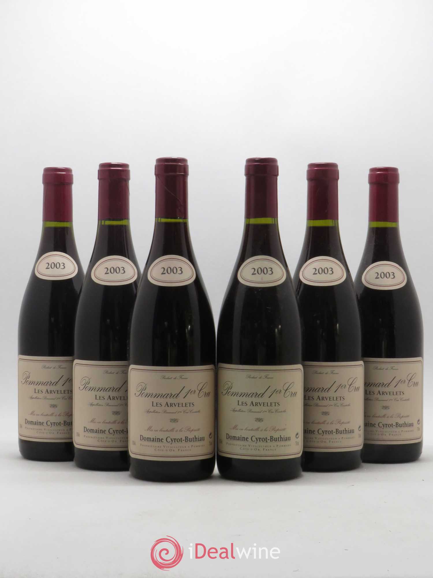Pommard 1er Cru Les Arvelets Domaine Cyrot Buthiau 2003 - Posten von 6 Flaschen - 0