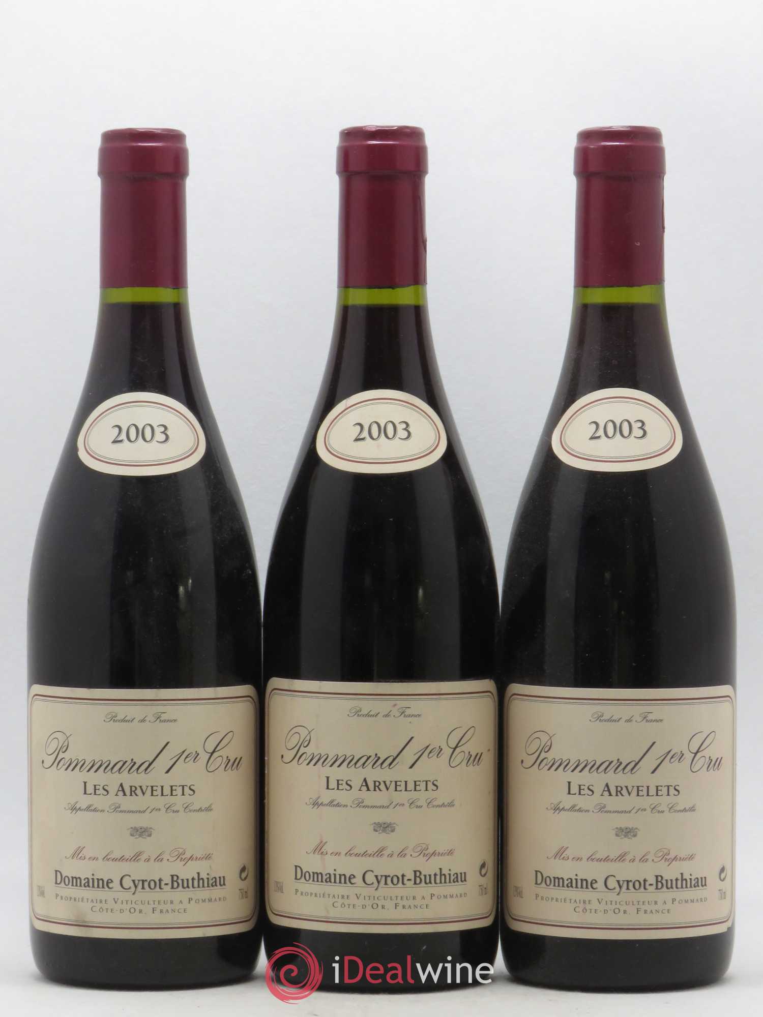 Pommard 1er Cru Les Arvelets Domaine Cyrot Buthiau 2003 - Posten von 3 Flaschen - 0