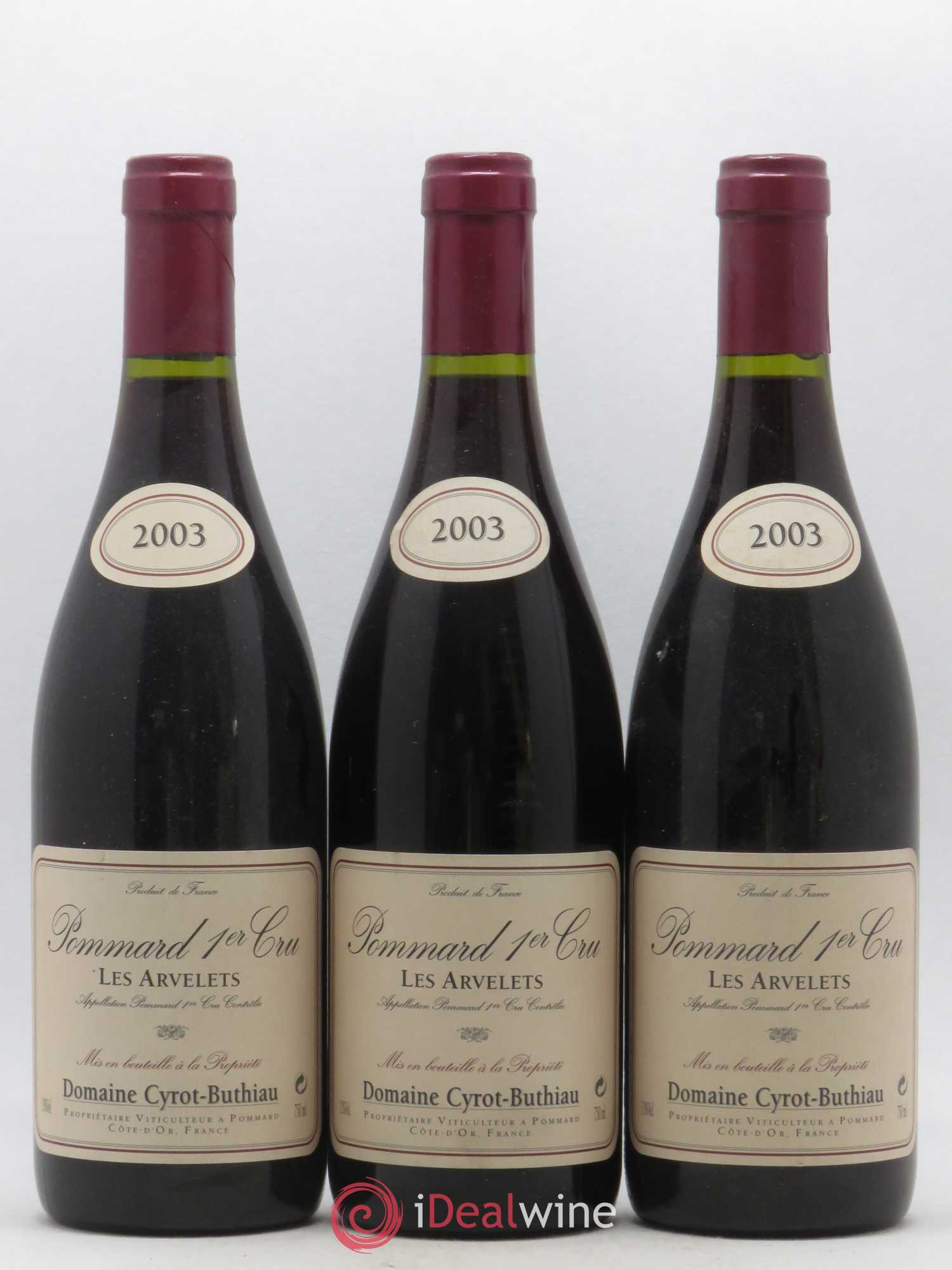 Pommard 1er Cru Les Arvelets Domaine Cyrot Buthiau 2003 - Posten von 3 Flaschen - 0