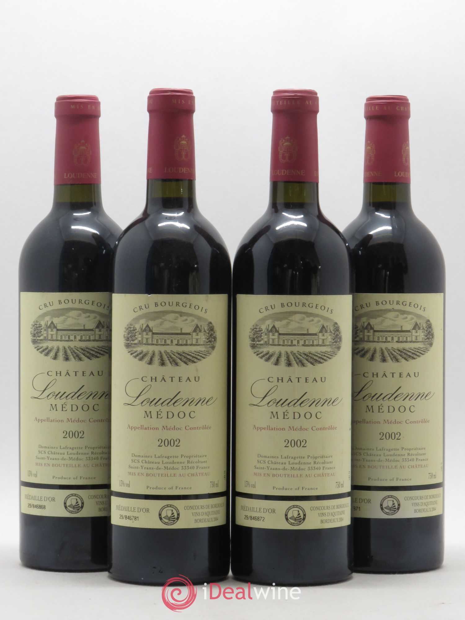 Château Loudenne Cru Bourgeois (sans prix de réserve) 2002 - Lot de 4 bouteilles - 0