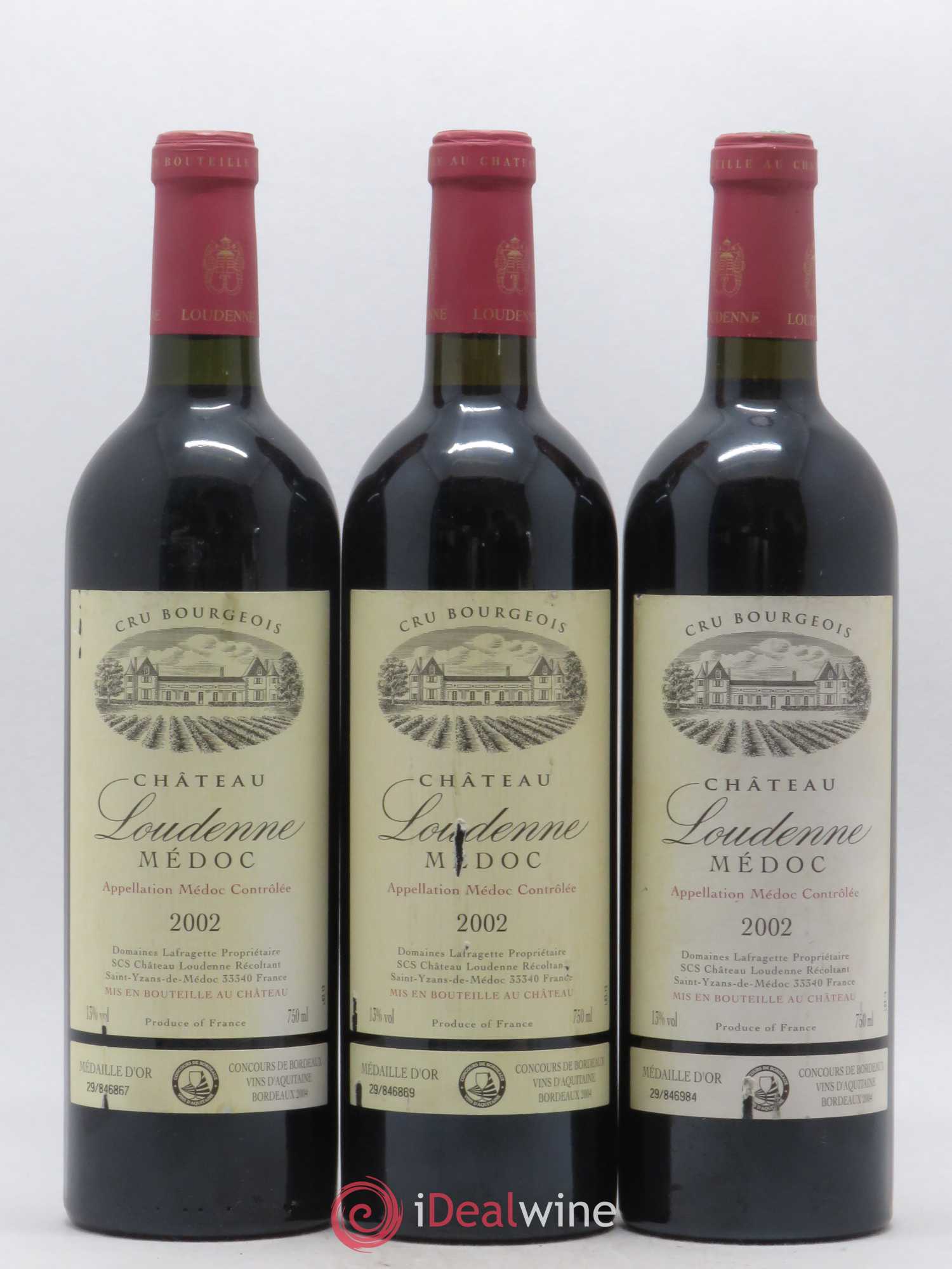 Château Loudenne Cru Bourgeois (sans prix de réserve) 2002 - Lot de 3 bouteilles - 0
