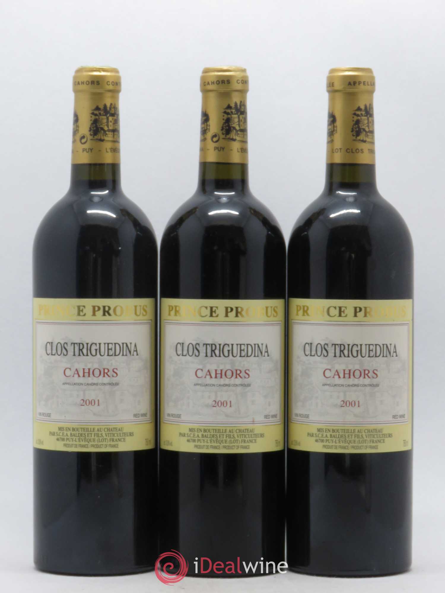 Cahors Clos Triguedina Probus Jean-Luc Baldès 2001 - Lot de 6 bouteilles - 1