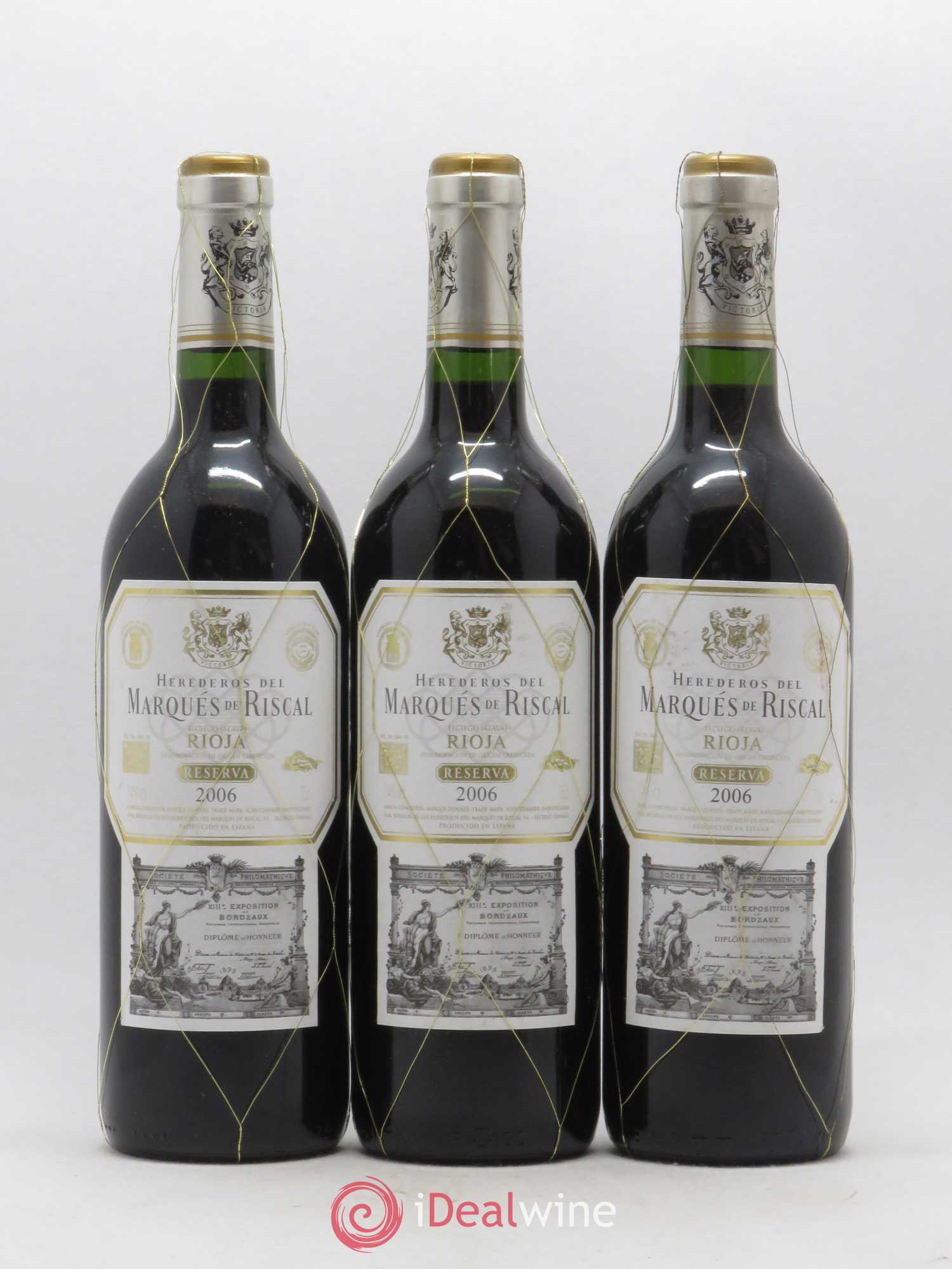 Rioja DOCA Reserva Marqués de Riscal 2006 - Lot de 3 bouteilles - 0