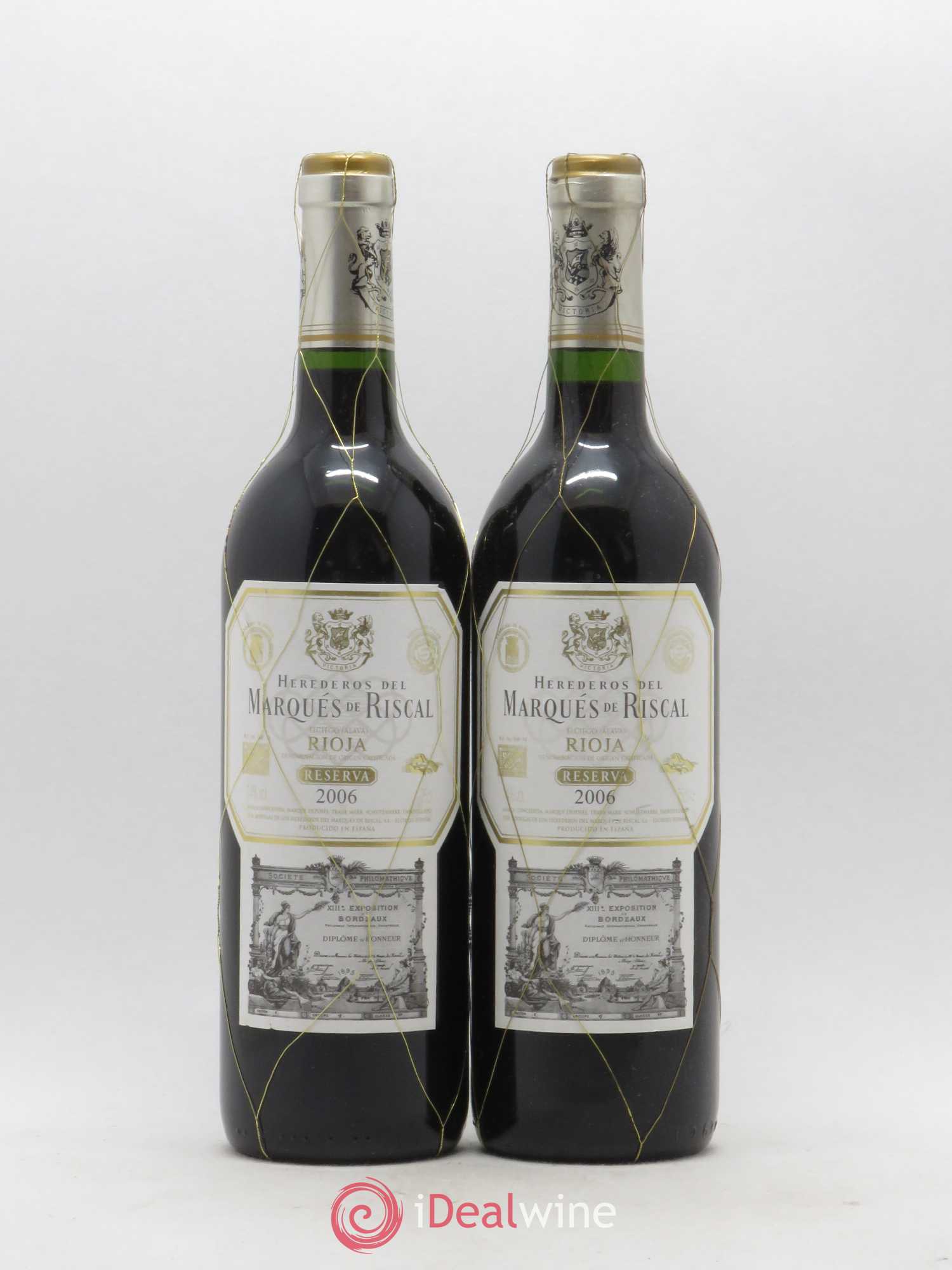 Rioja DOCA Reserva Marqués de Riscal 2006 - Posten von 2 Flaschen - 0