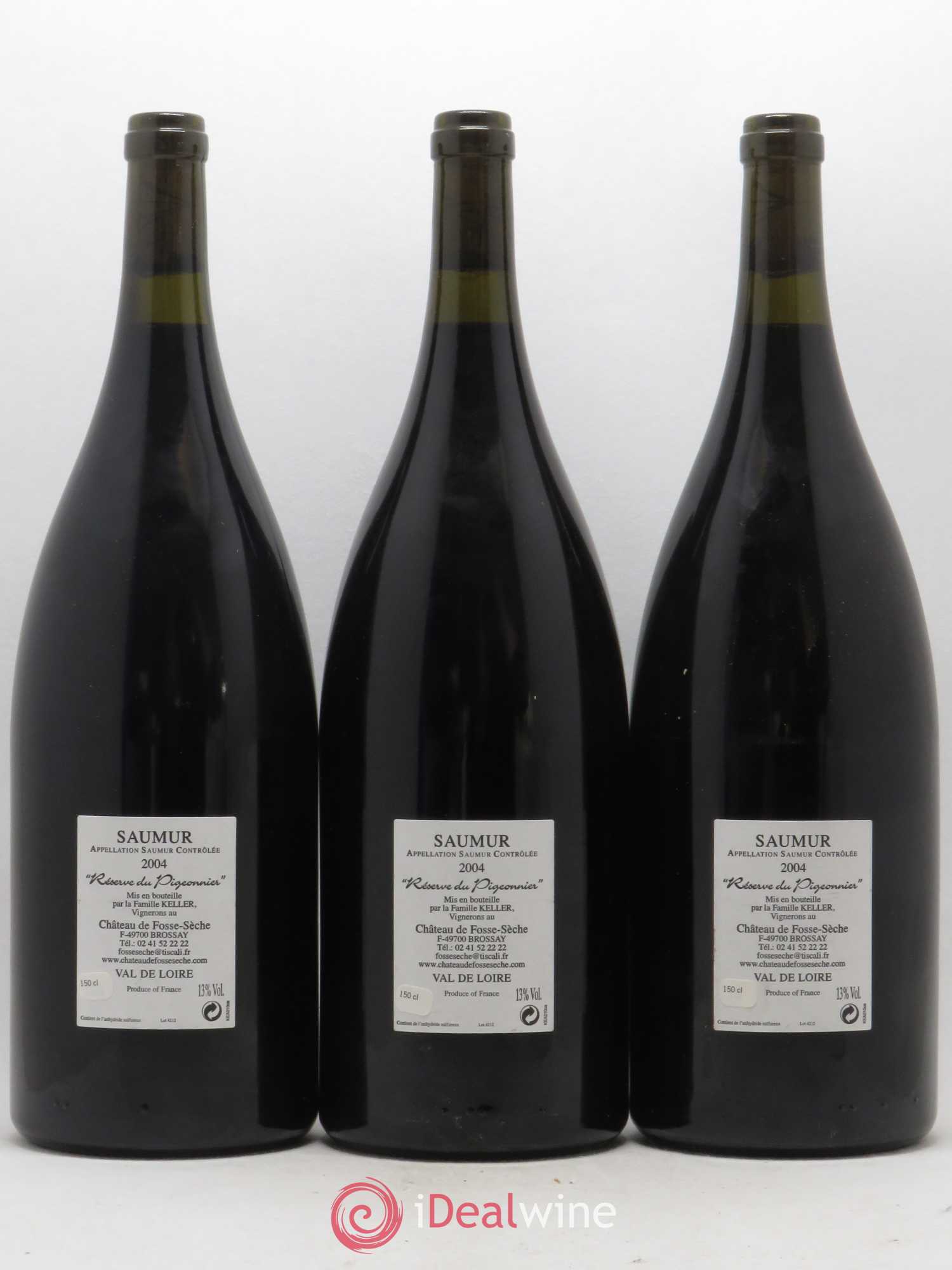 Saumur Réserve du Pigeonnier Château de Fosse-Sèche 2004 - Posten von 3 Magnum - 1