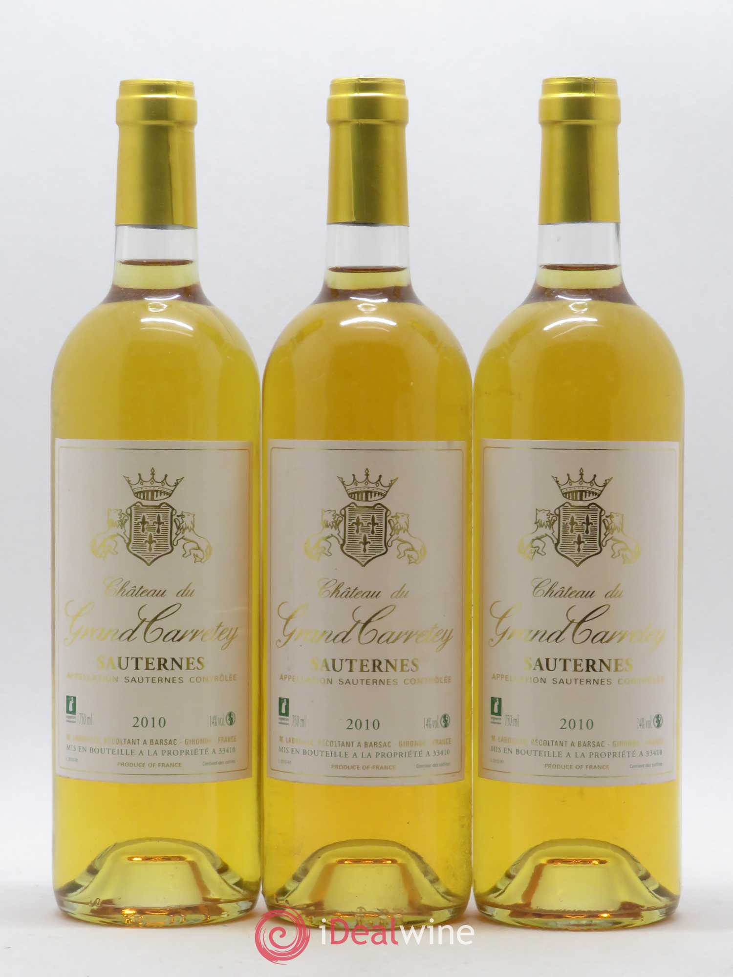 Sauternes Château du Grand Carretey 2010 - Lotto di 6 bottiglie - 1