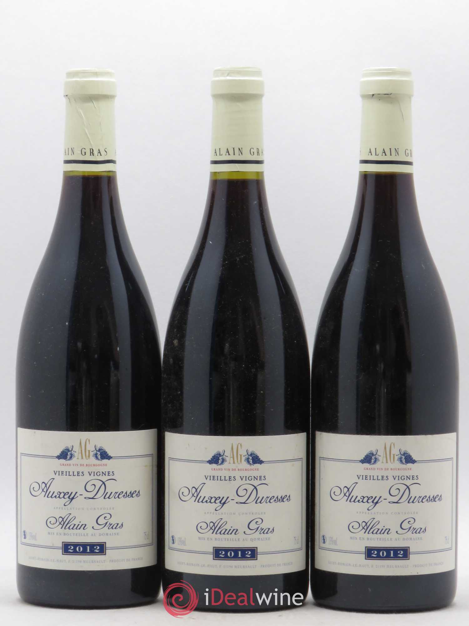 Auxey-Duresses Vieilles Vignes Alain Gras 2012 - Lot de 3 bouteilles - 0
