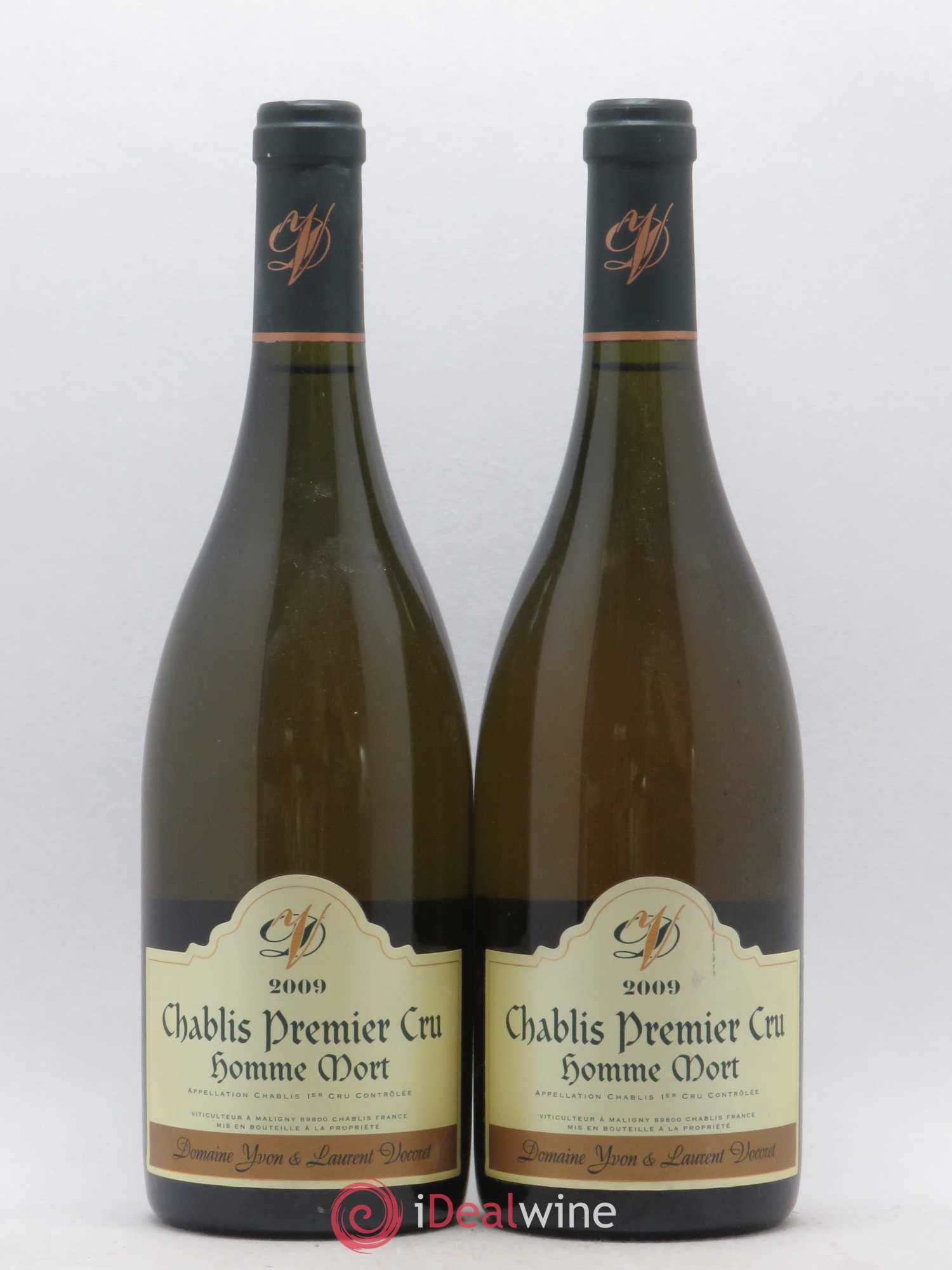 Chablis 1er Cru Homme Mort Domaine Yvon et Laurent Vocoret 2009 - Posten von 2 Flaschen - 0
