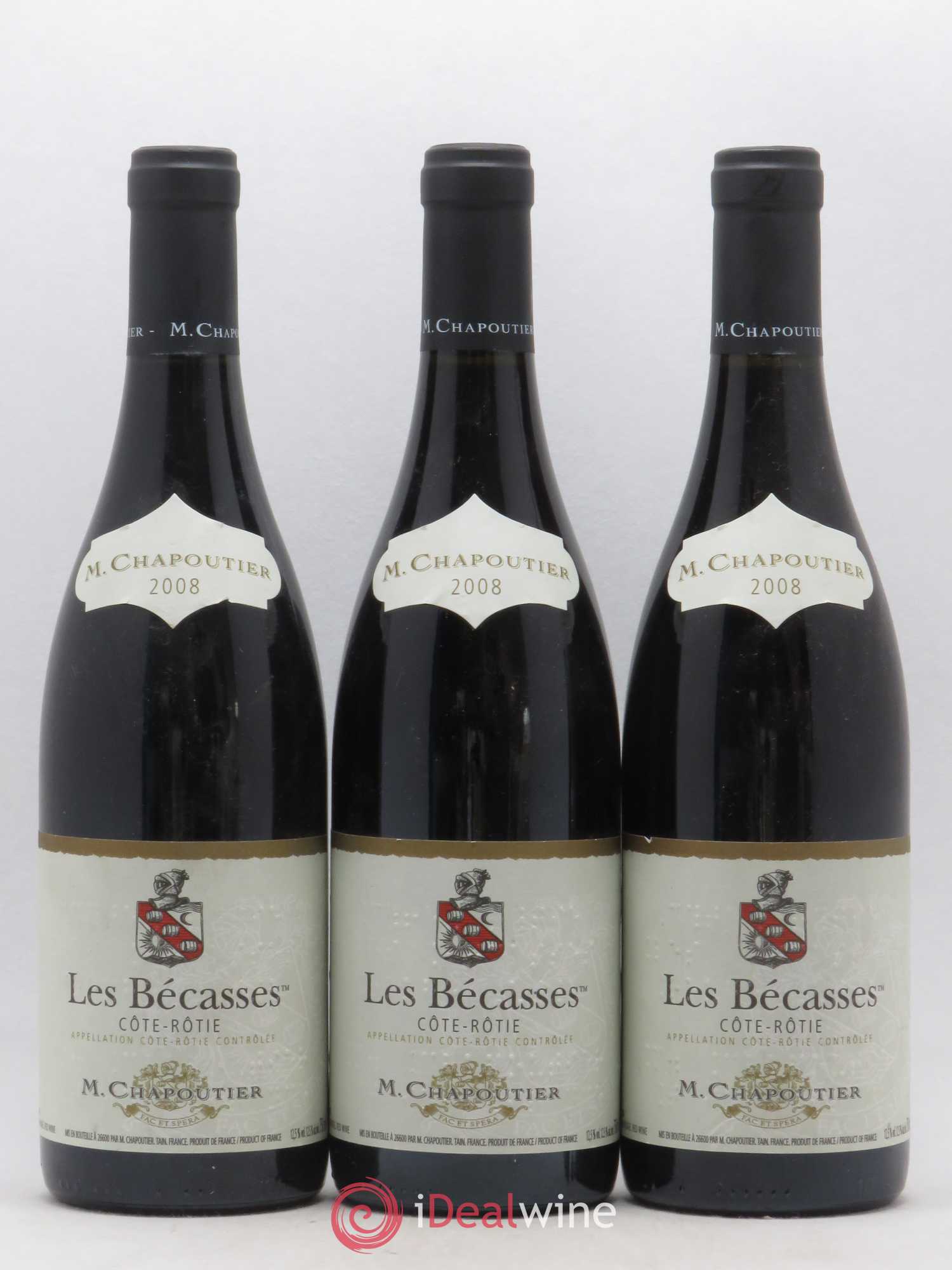 Côte-Rôtie Les Bécasses Chapoutier 2008 - Lot de 3 bouteilles - 0