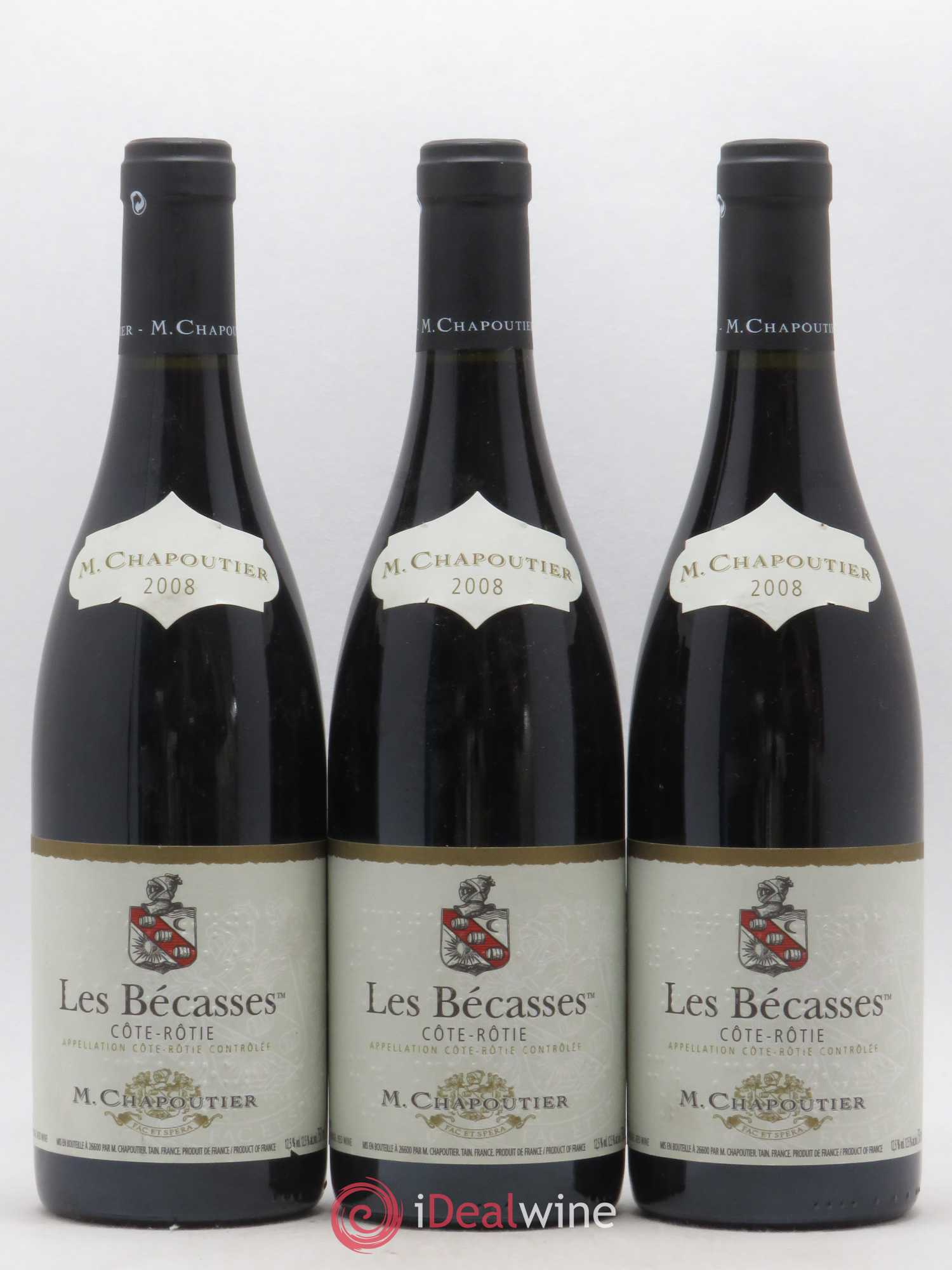 Côte-Rôtie Les Bécasses Chapoutier 2008 - Lot de 3 bouteilles - 0