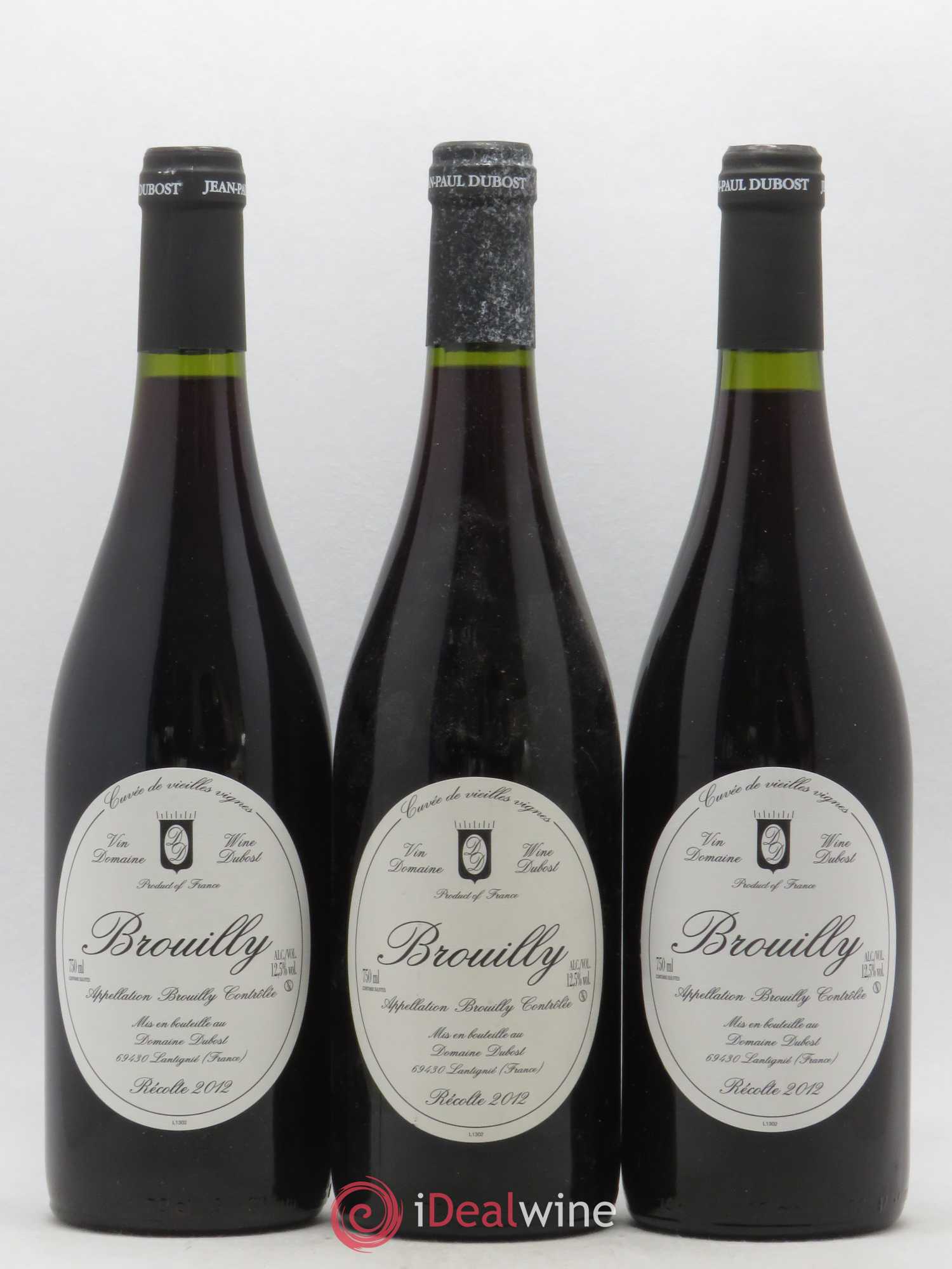 Brouilly Cuvée Vieilles Vignes Domaine Dubost 2012 - Posten von 3 Flaschen - 0
