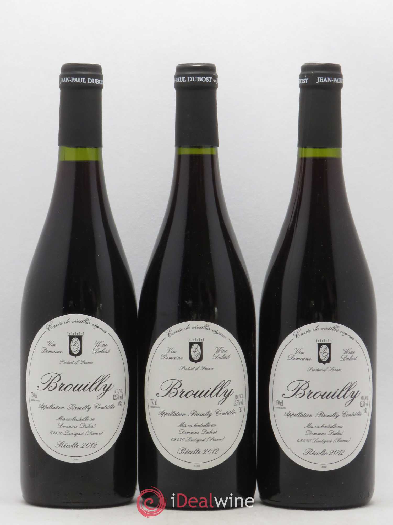Brouilly Cuvée Vieilles Vignes Domaine Dubost 2012 - Posten von 3 Flaschen - 0