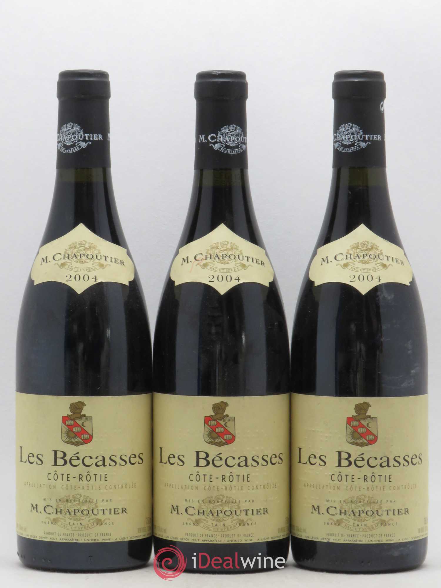 Côte-Rôtie Les Bécasses Chapoutier 2004 - Lot de 3 bouteilles - 0