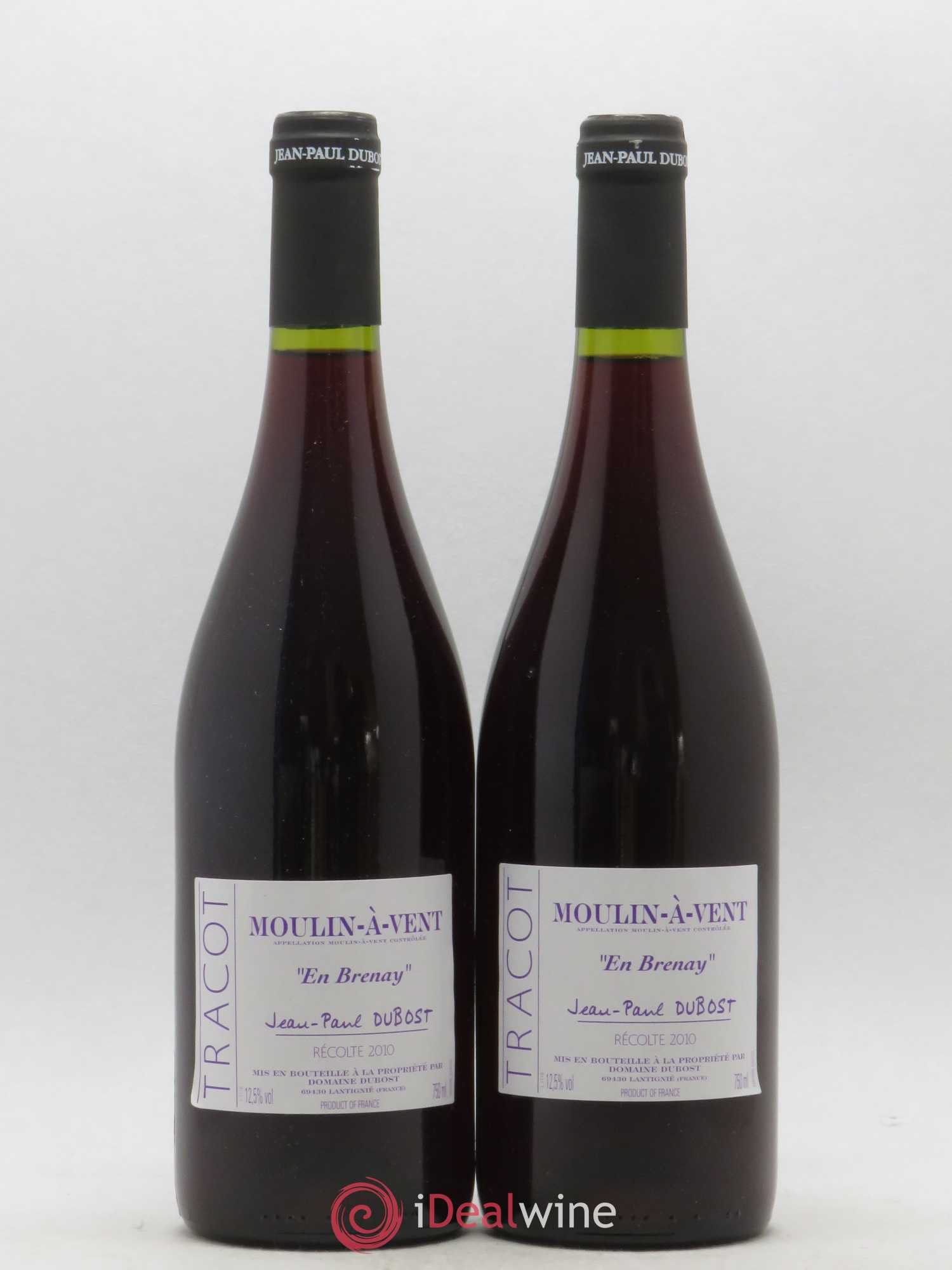 Moulin-à-Vent En Brenay Domaine Jean-Paul Dubost 2010 - Lot de 2 bouteilles - 0