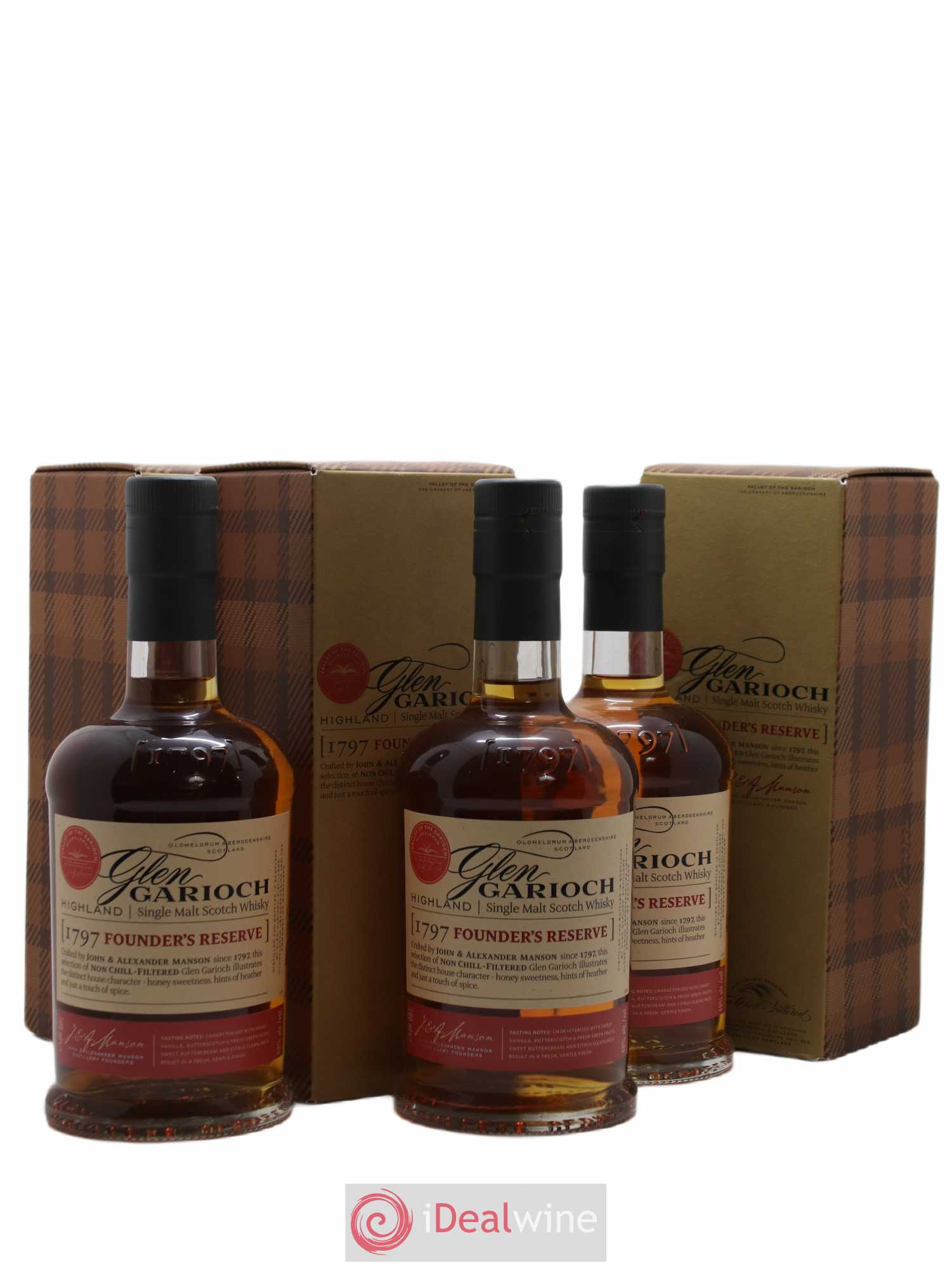 Whisky Glen Garioch Highland Single Malt 1797 Founder's Reserve - Posten von 3 Flaschen - 0