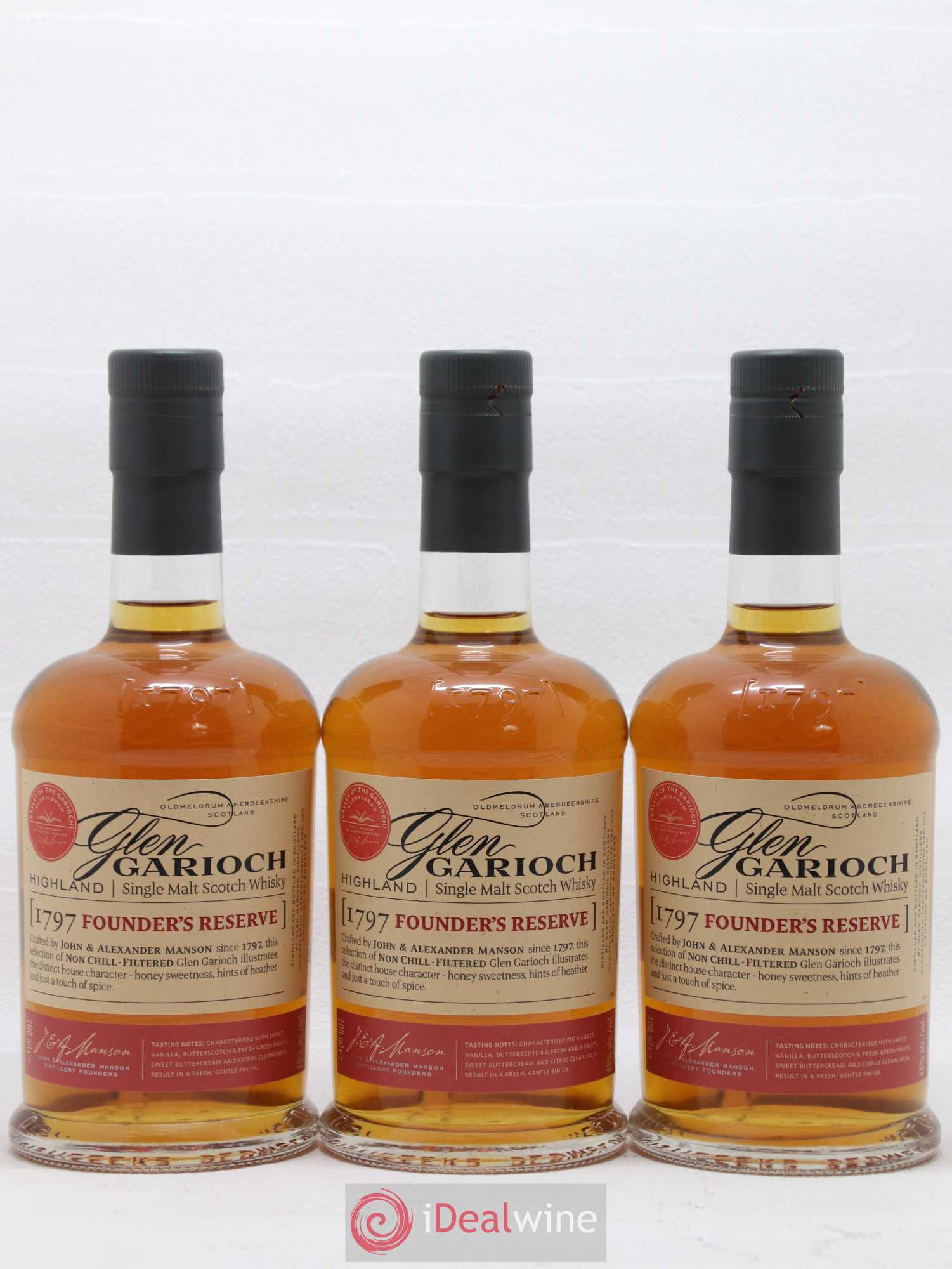 Whisky Glen Garioch Highland Single Malt 1797 Founder's Reserve - Posten von 3 Flaschen - 1