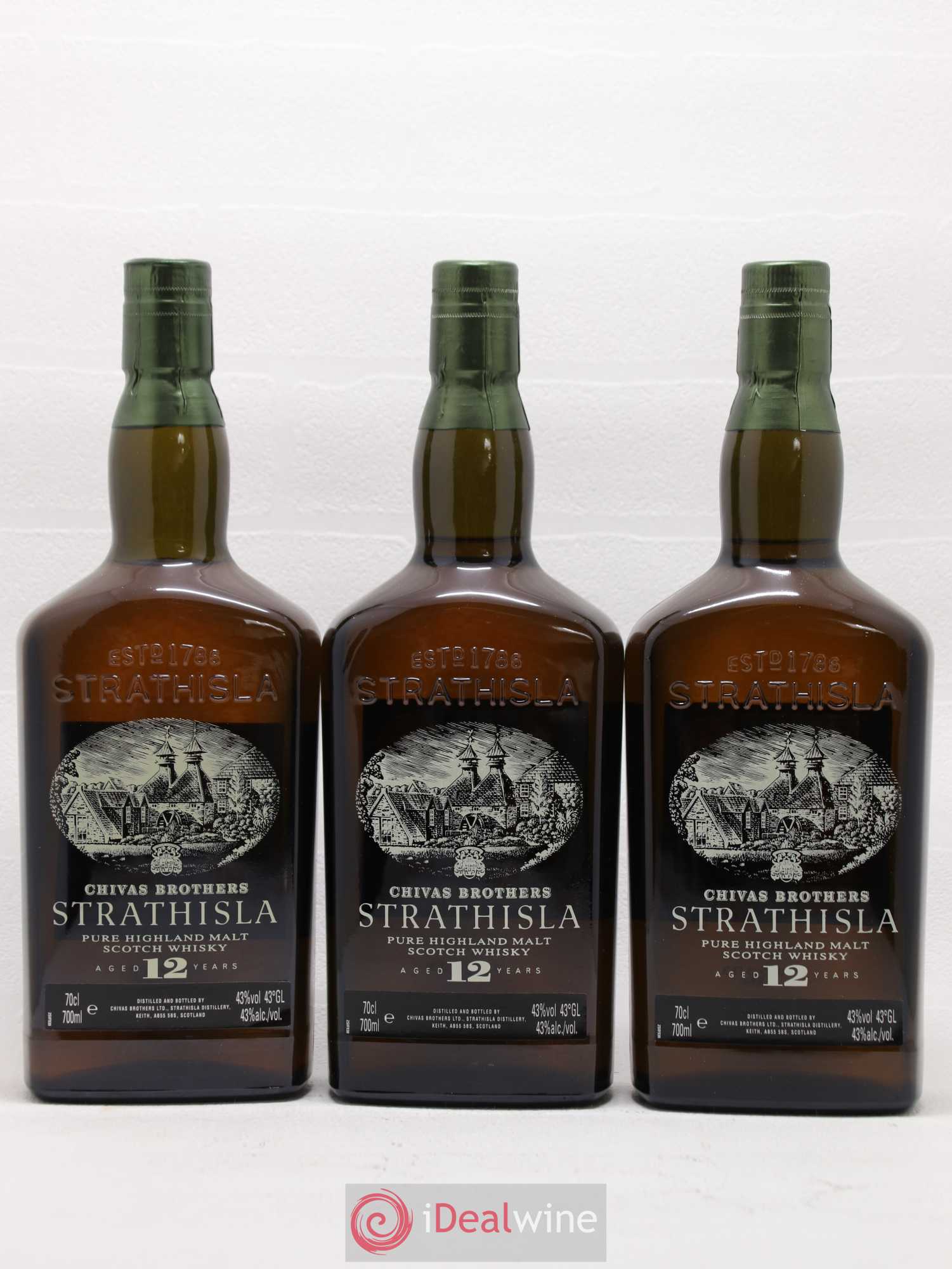 Whisky Strahisla Chivas Brothers Pure Highland Malt Scotch Whisky 12 ans - Posten von 3 Flaschen - 1