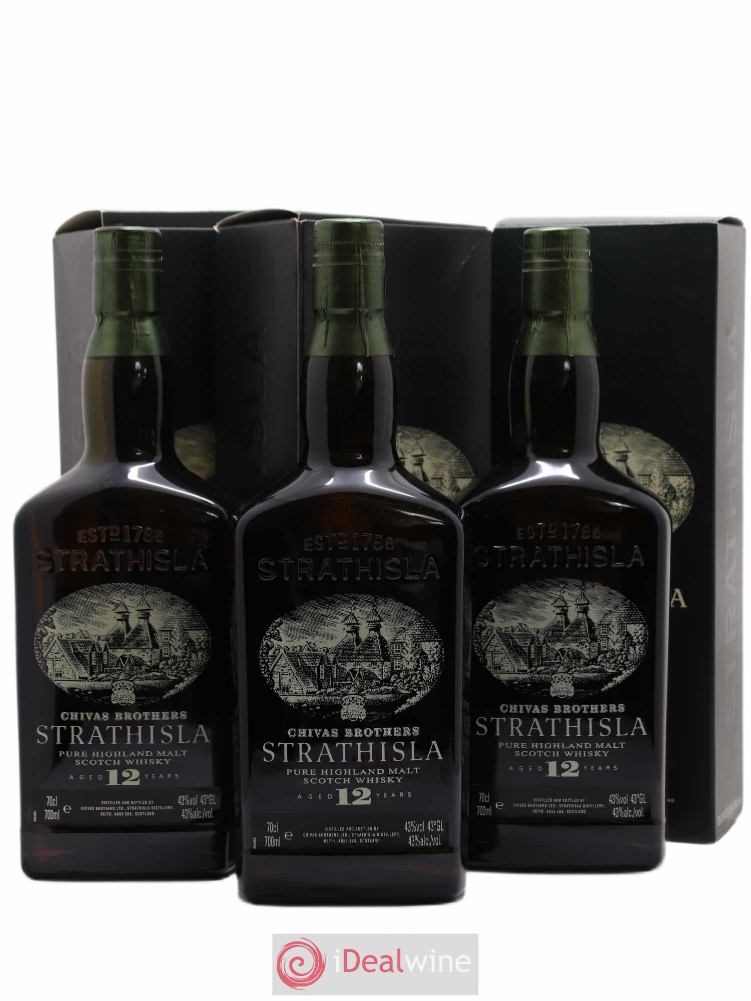 Whisky Strahisla Chivas Brothers Pure Highland Malt Scotch Whisky 12 ans - Posten von 3 Flaschen - 0