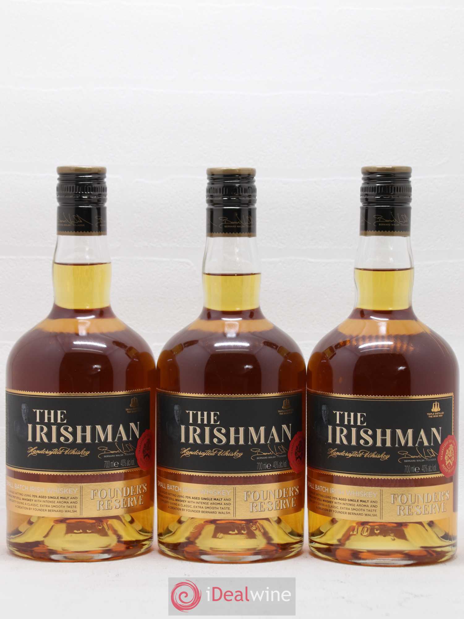 Whisky The Irishman Founder's Reserve - Lot of 3 bottles - 1