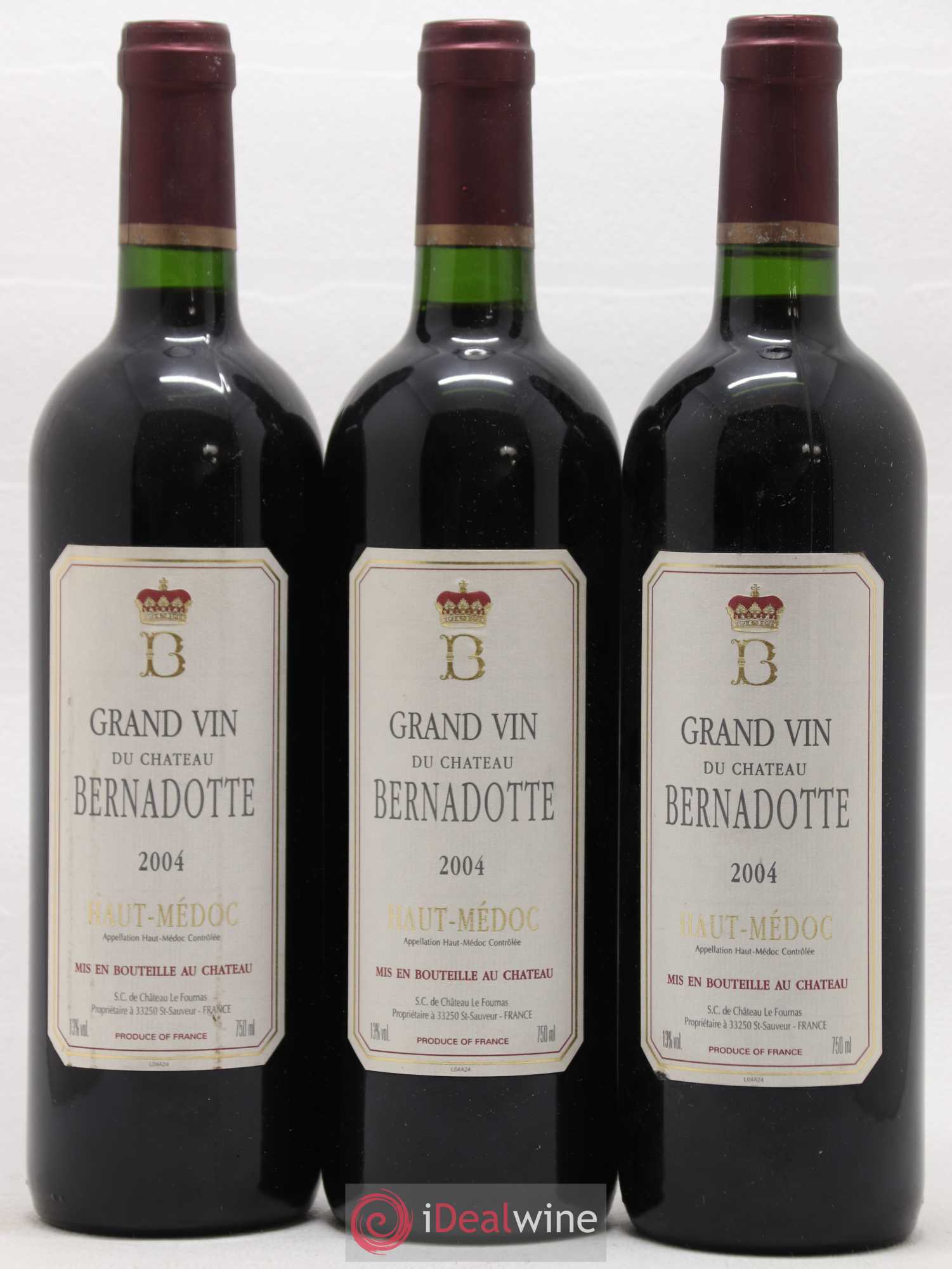 Château Bernadotte (sans prix de réserve) 2004 - Lot de 6 bouteilles - 1