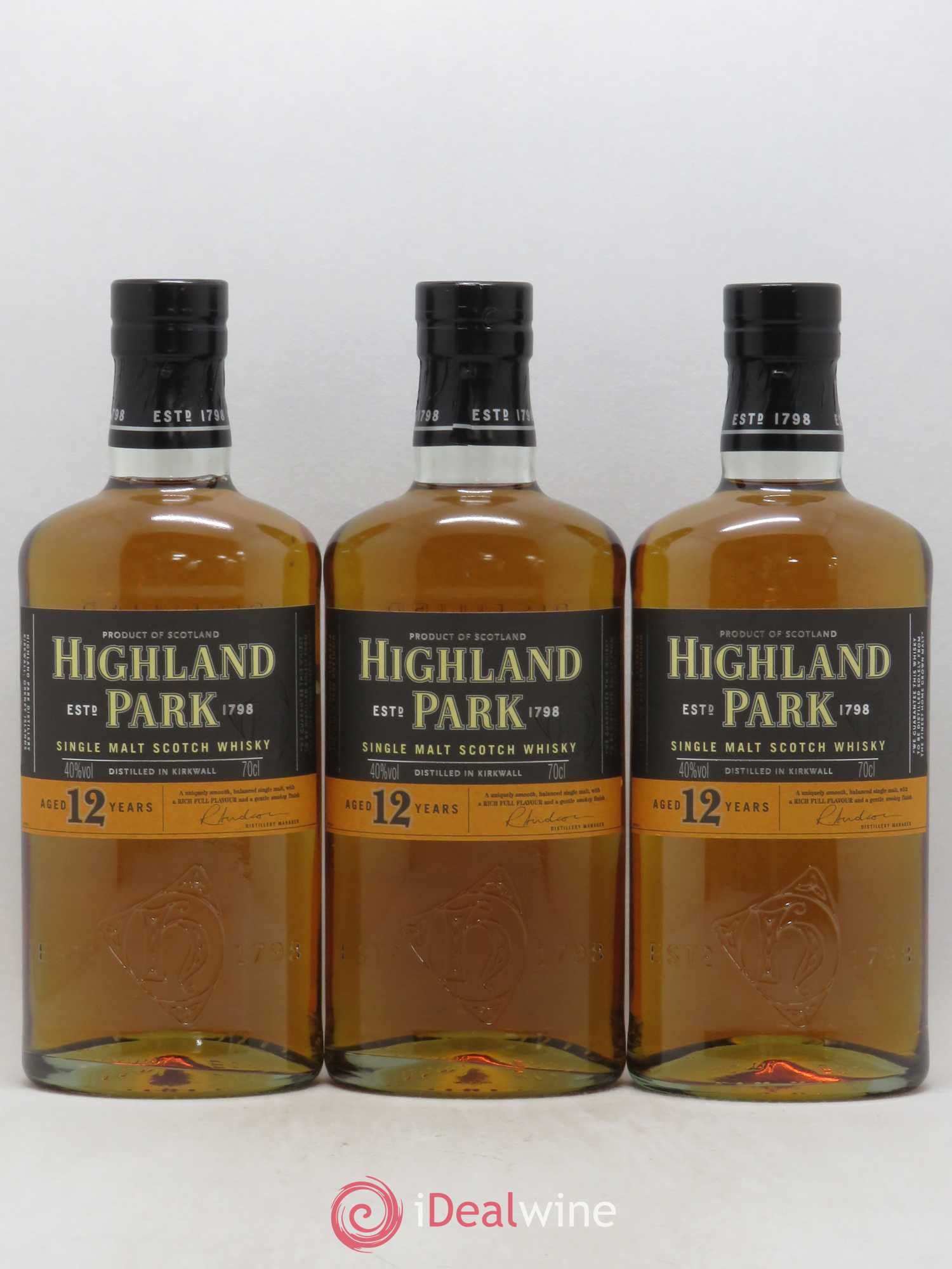 Whisky Highland Park 12 ans d'âge - Posten von 3 Flaschen - 0
