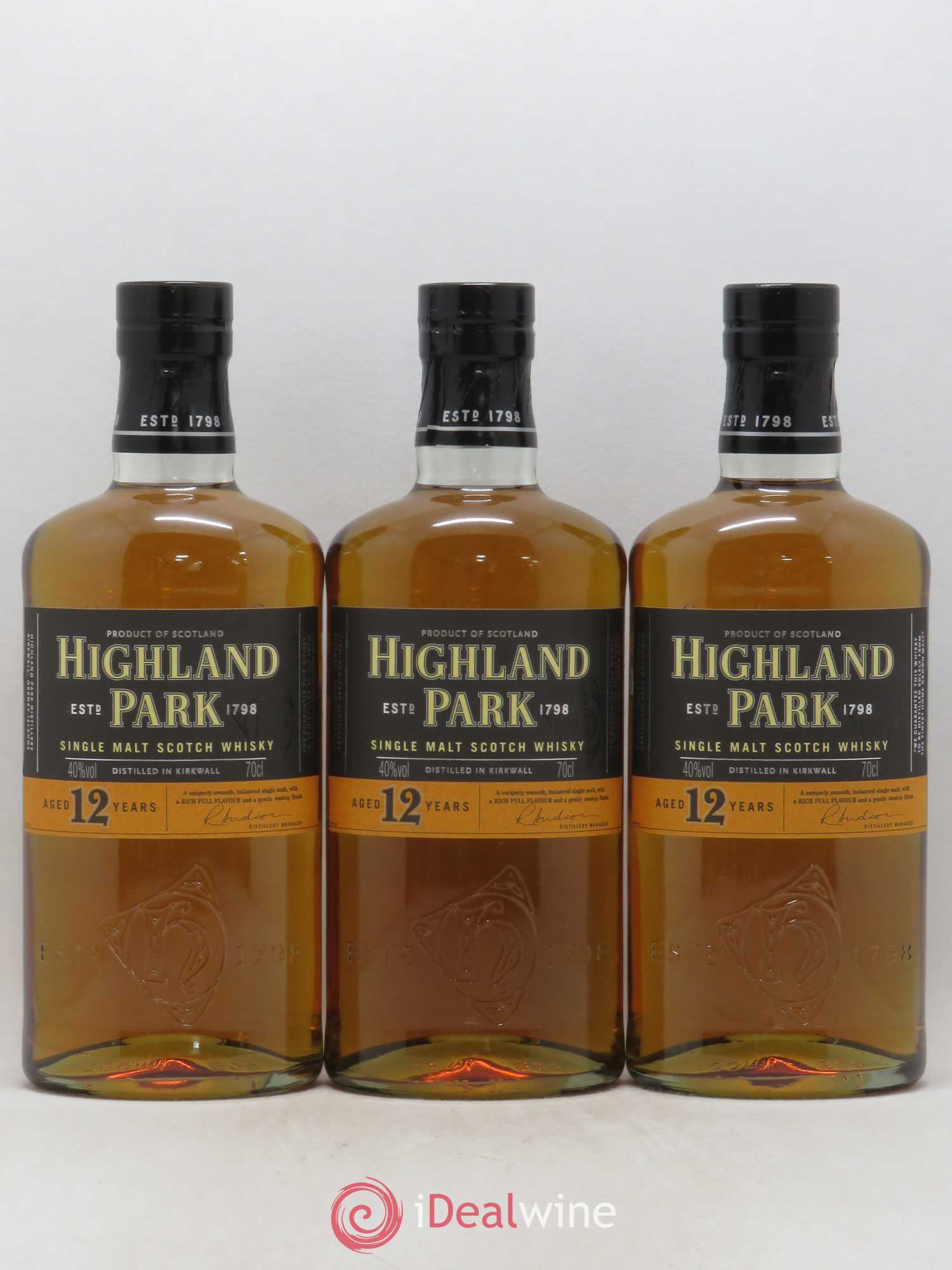 Whisky Highland Park 12 ans d'âge - Posten von 3 Flaschen - 0