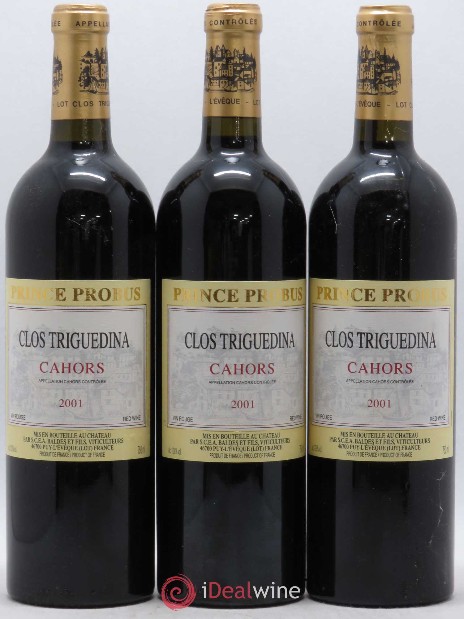 Cahors Clos Triguedina Probus Jean-Luc Baldès 2001 - Lot de 6 bouteilles - 2