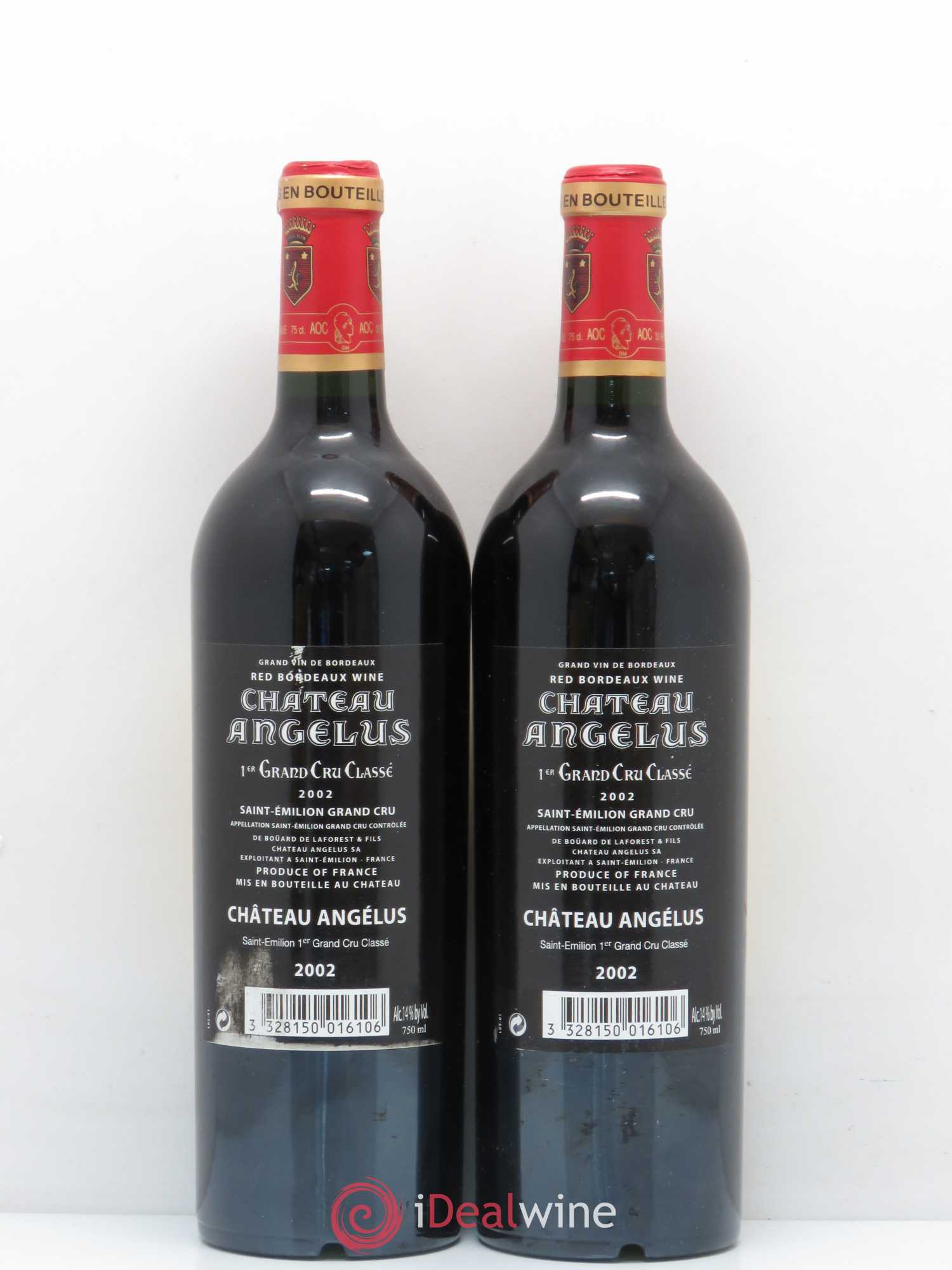 Château Angélus 1er Grand Cru Classé A 2002 - Lot de 2 bouteilles - 1